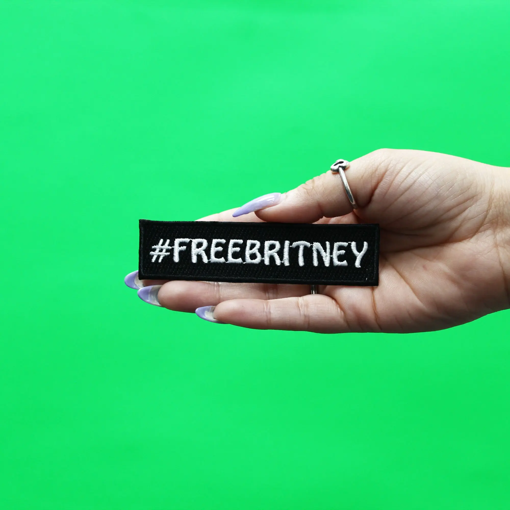 FREEBRITNEY Patch Hashtag Movement  Embroidered Iron On - Image 2