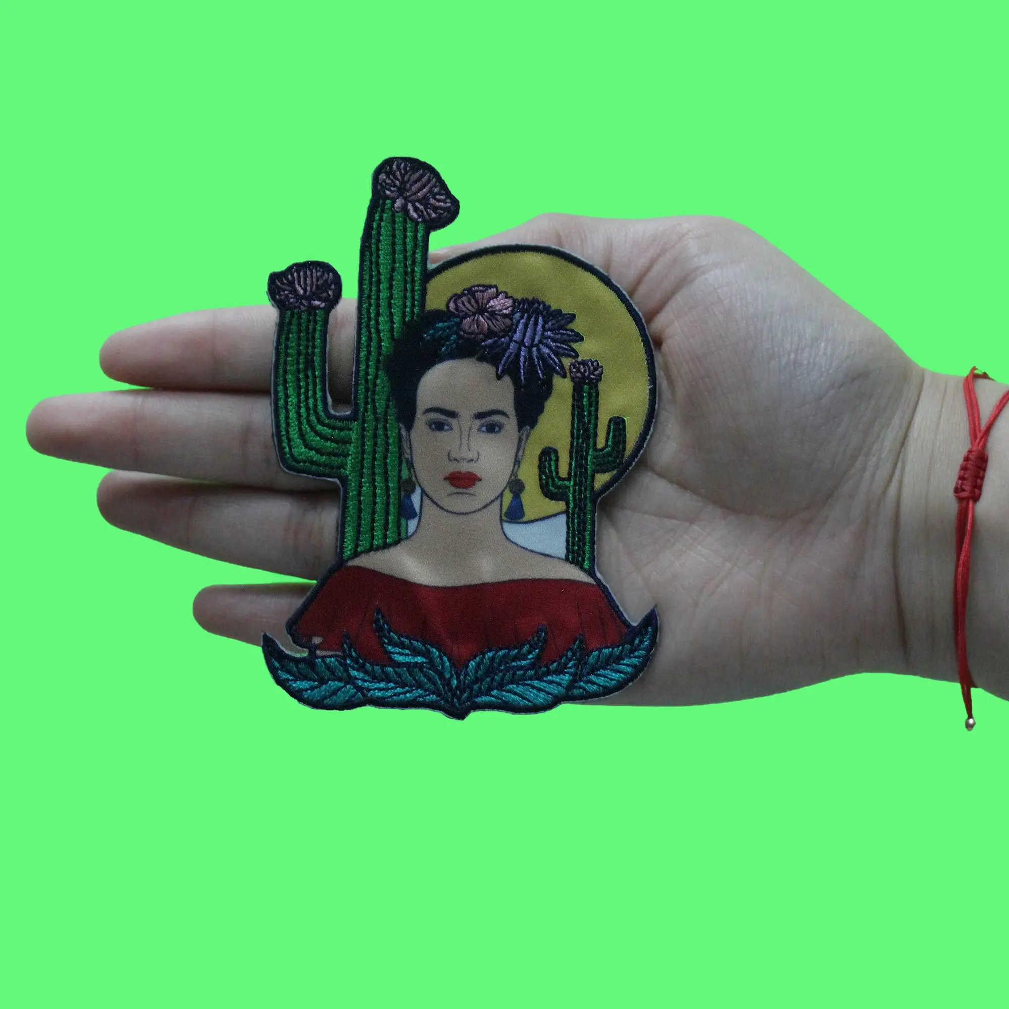 Frida Kahlo Cacti Portrait Patch Famous Women Art Sublimated Embroidered Iron On - Image 2