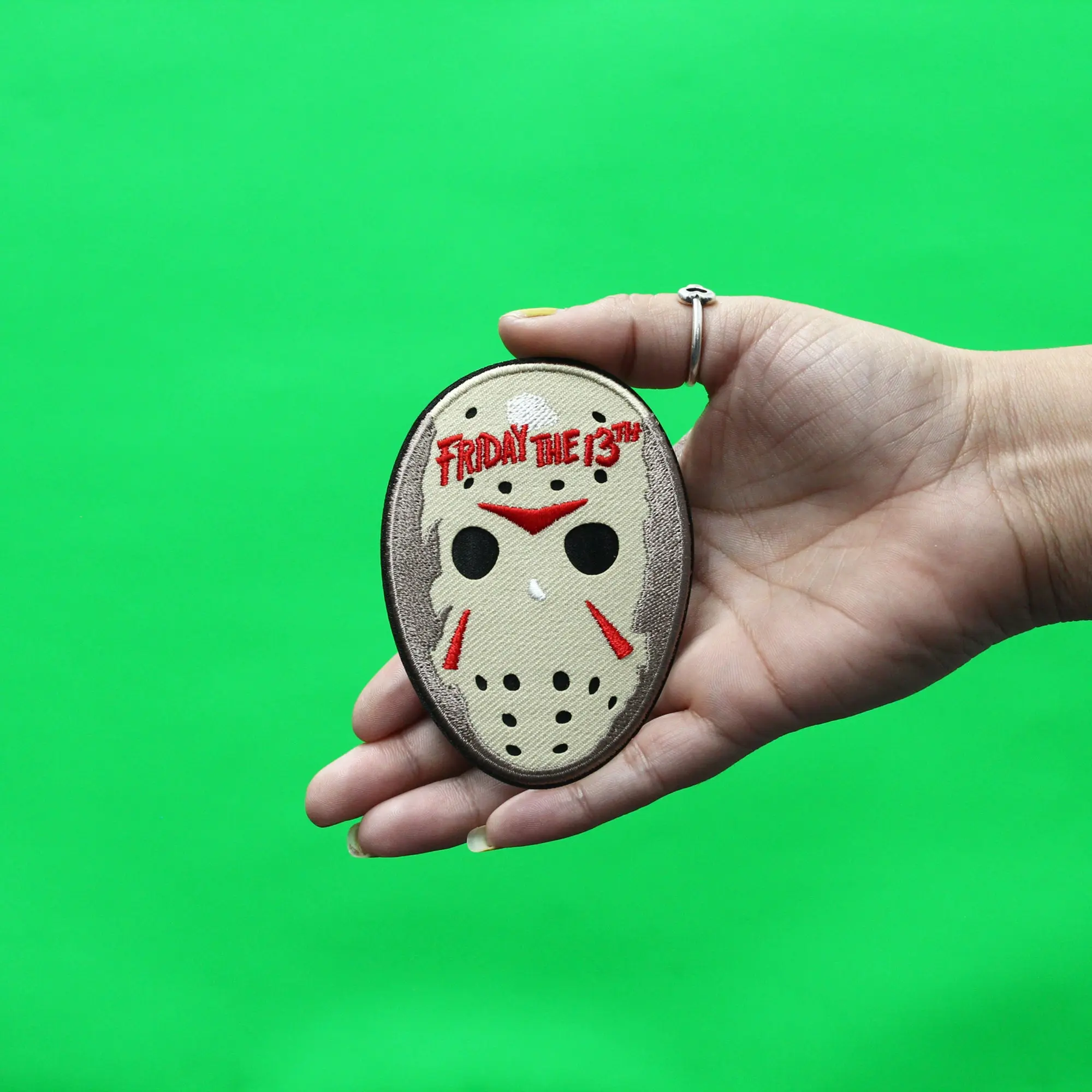 Friday The 13th Jason Mask Patch Classic Horror Killer Embroidered Iron-On - Image 2