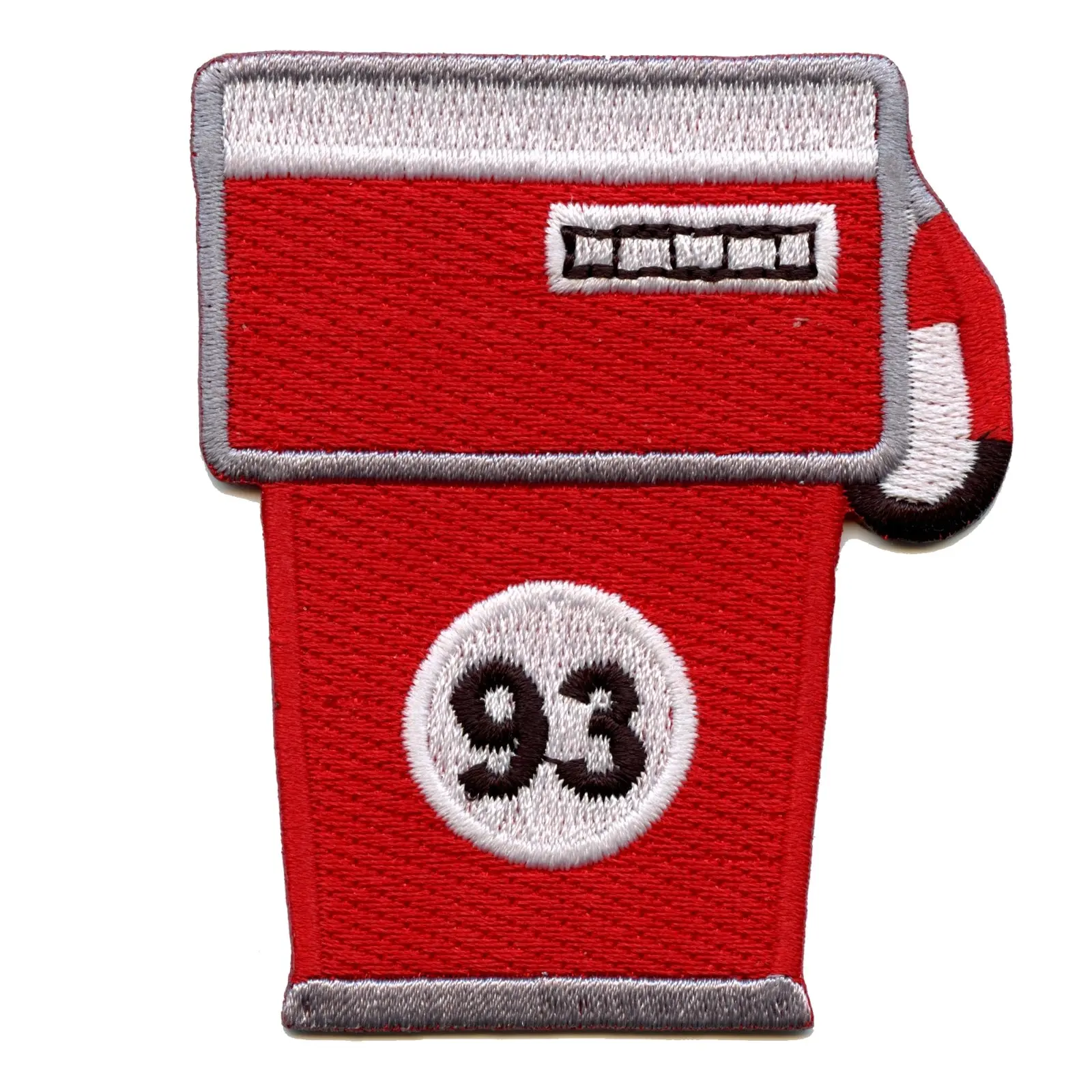 Red Fuel Gas Pump Iron On Embroidered Patch