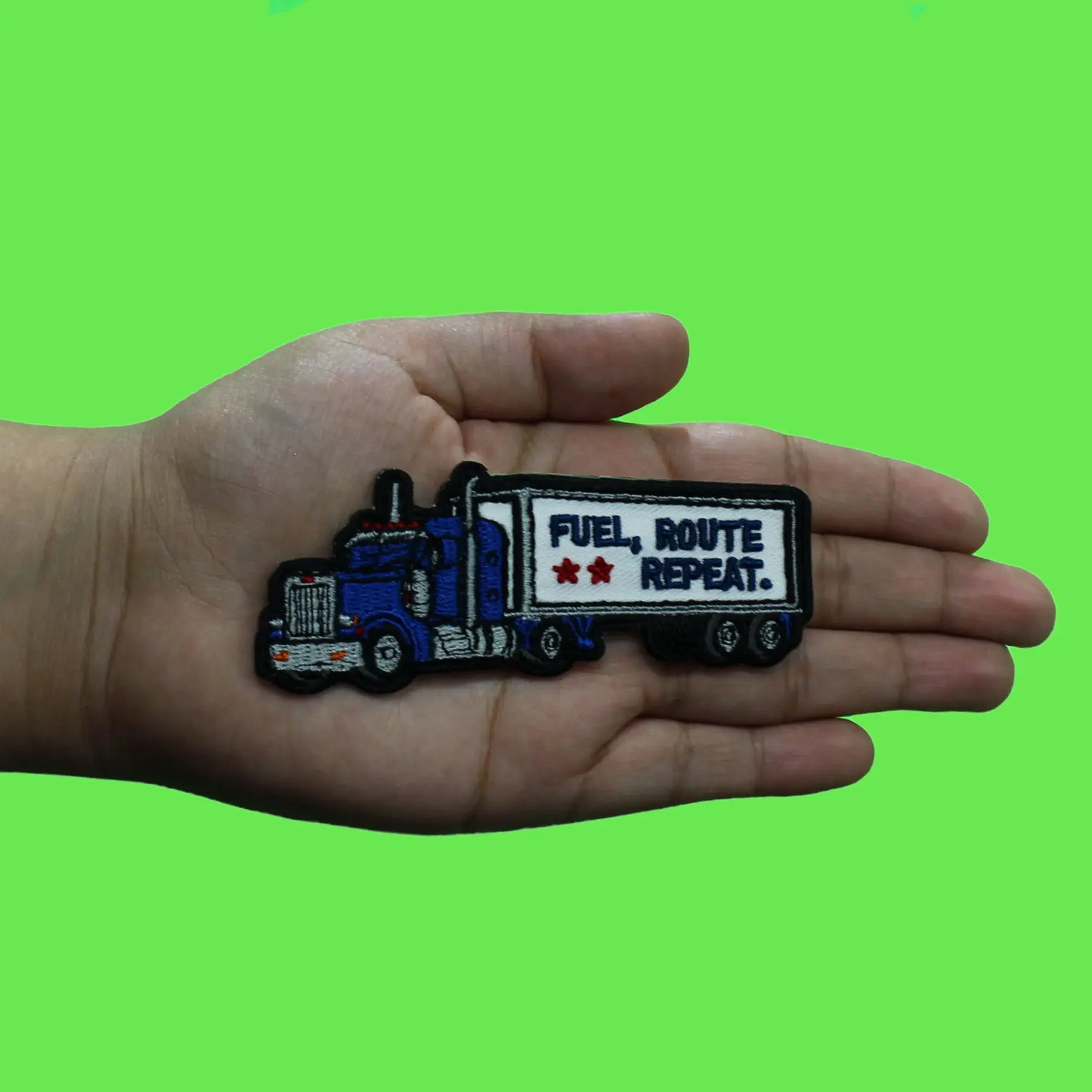 Fuel Truck Trailer Patch 18 Wheeler Rig Embroidered Iron On - Image 2