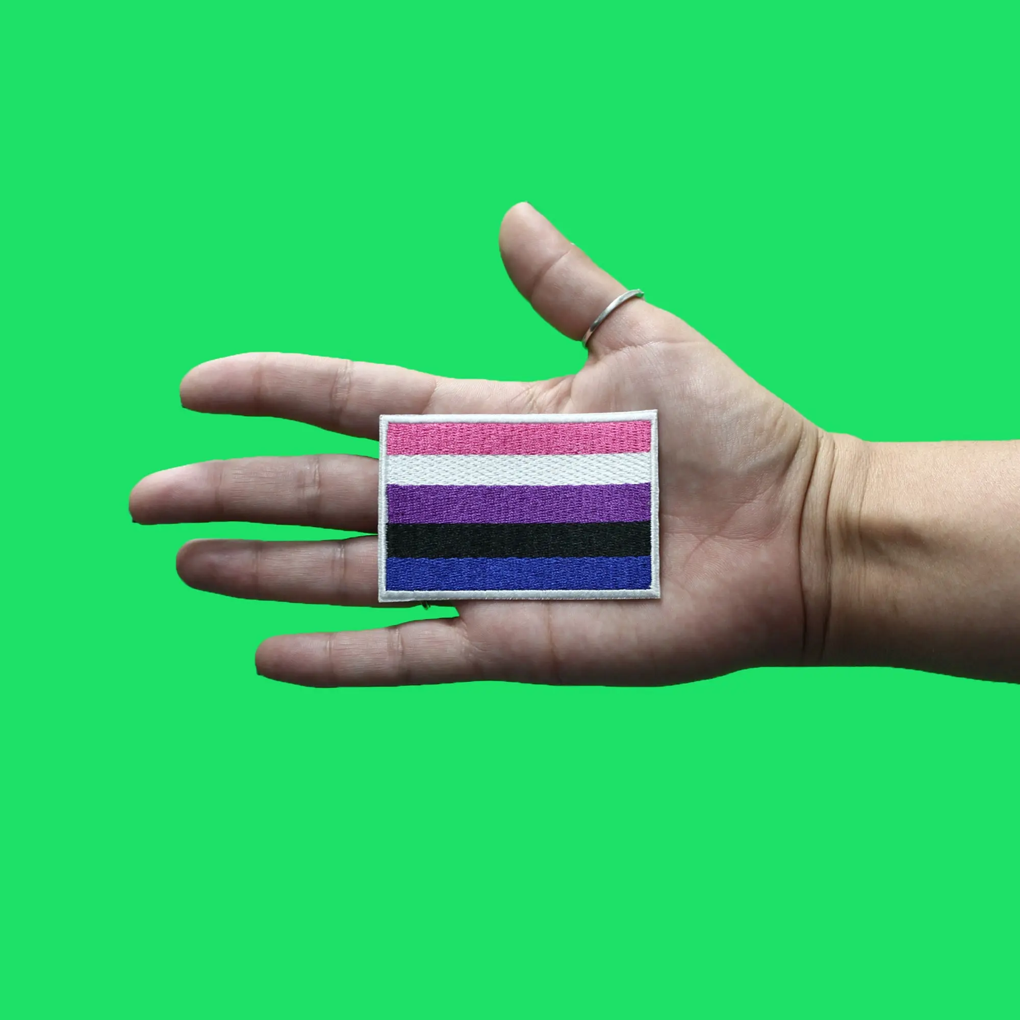 Genderfluid Pride Flag Patch LGBTQ+ Embroidered Iron On - Image 2