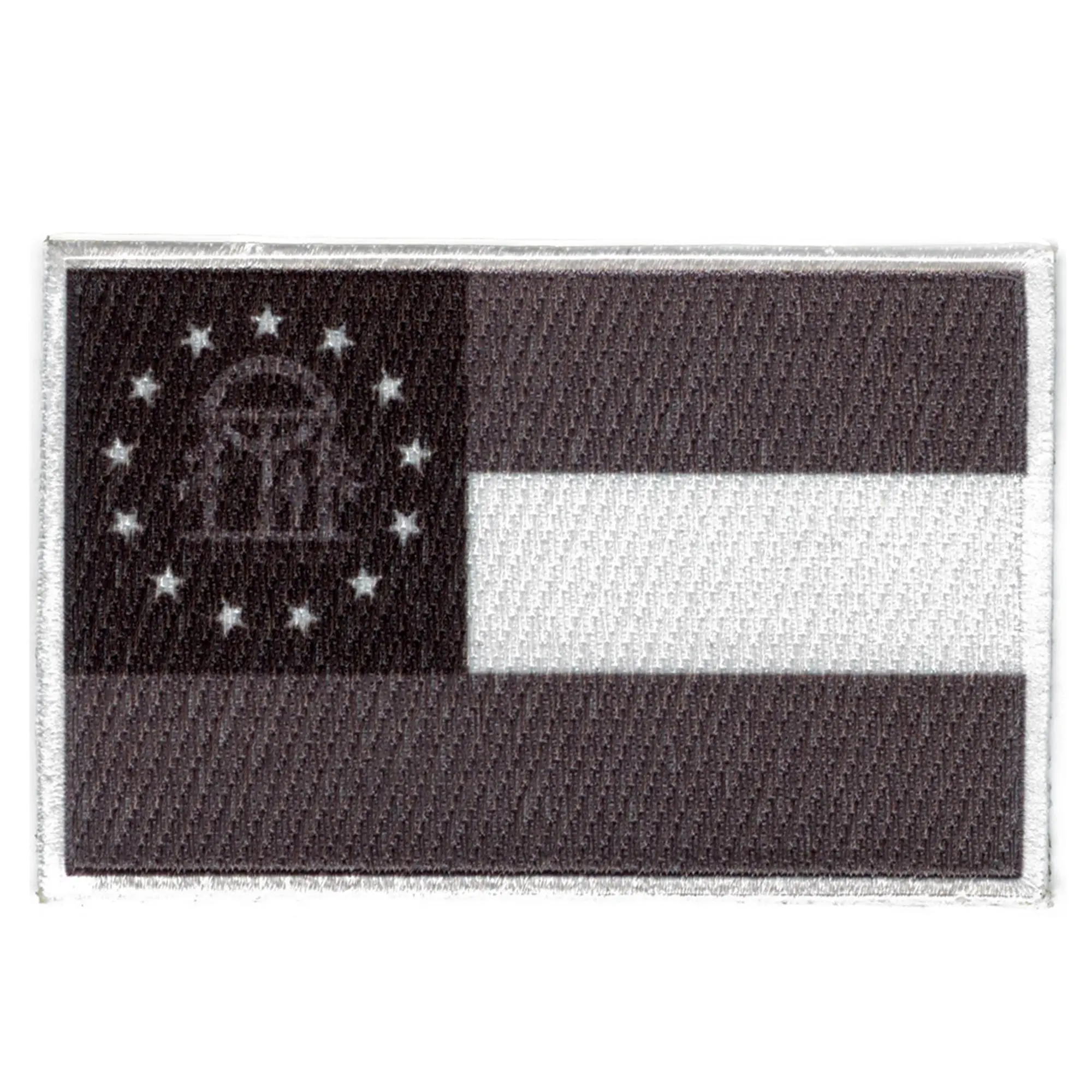 Georgia Patch State Flag Grayscale Embroidered Iron On