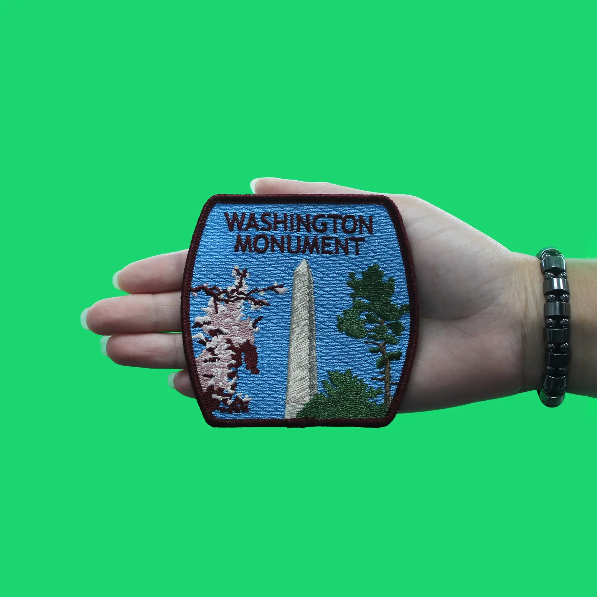 Washington Monument Memorial Patch National Mall DC Travel Embroidered Iron On - Image 3