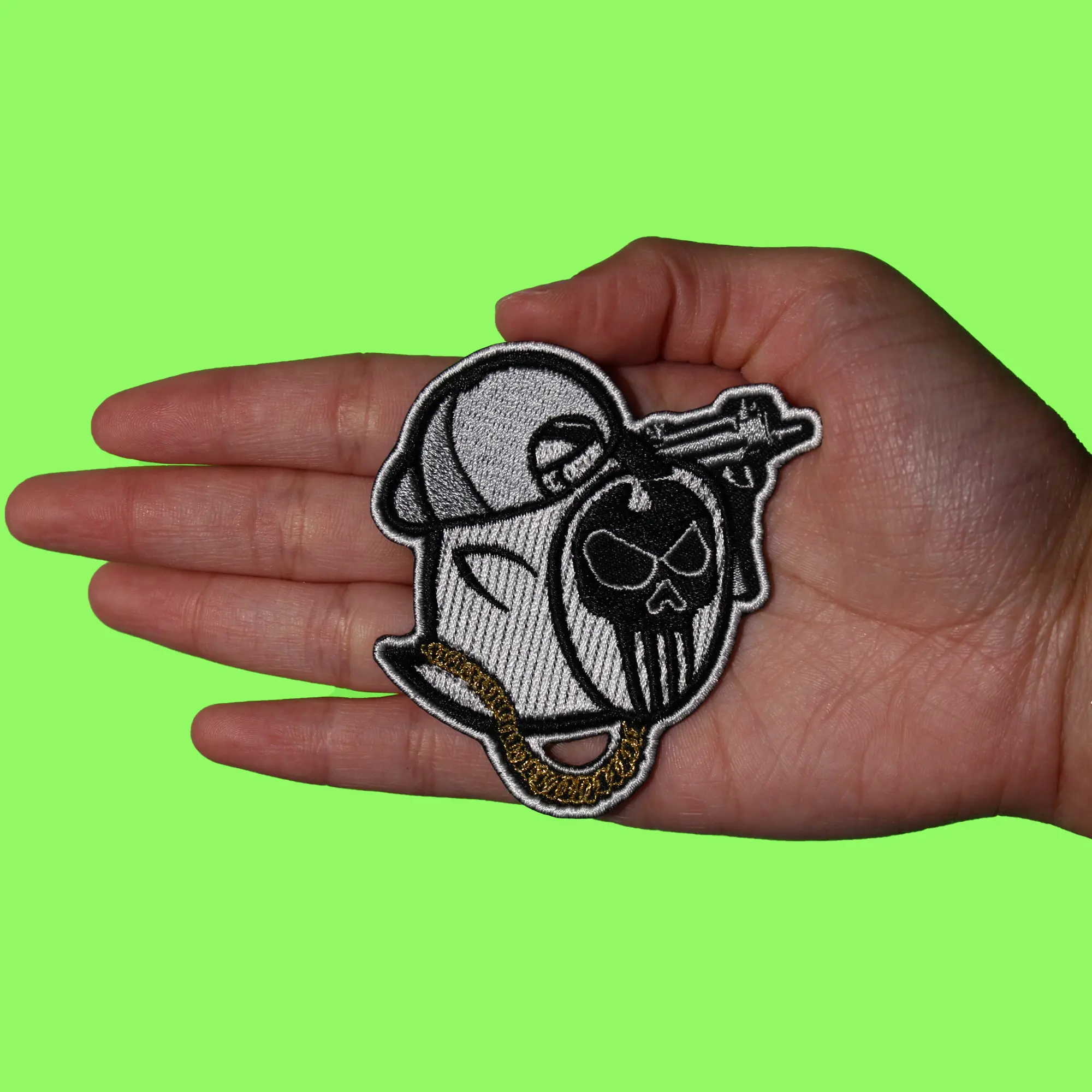 Ghost Rapper With Chain Patch Hip Hop Music Embroidered Iron On - Image 2