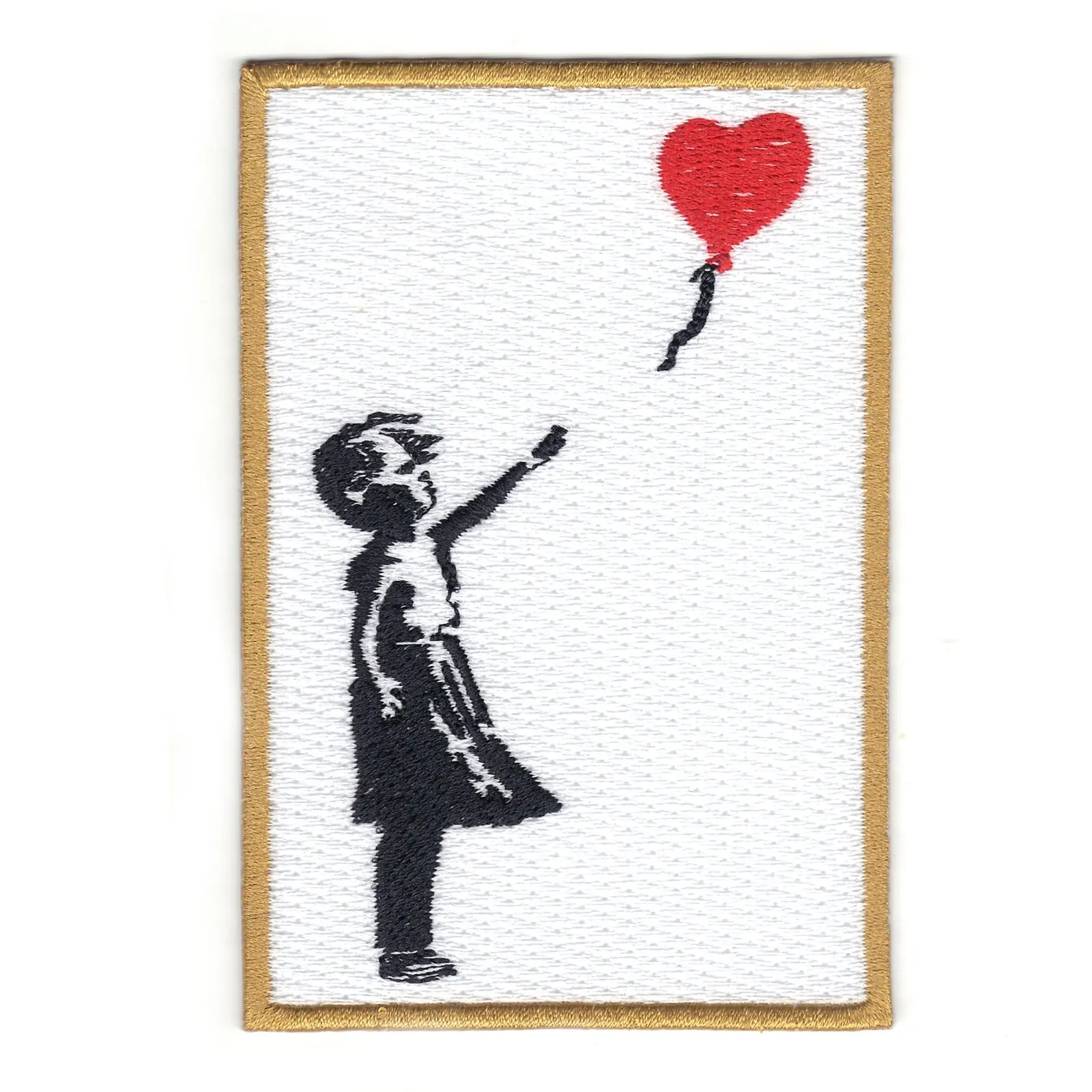 Girl With Red Balloon Iron On Patch