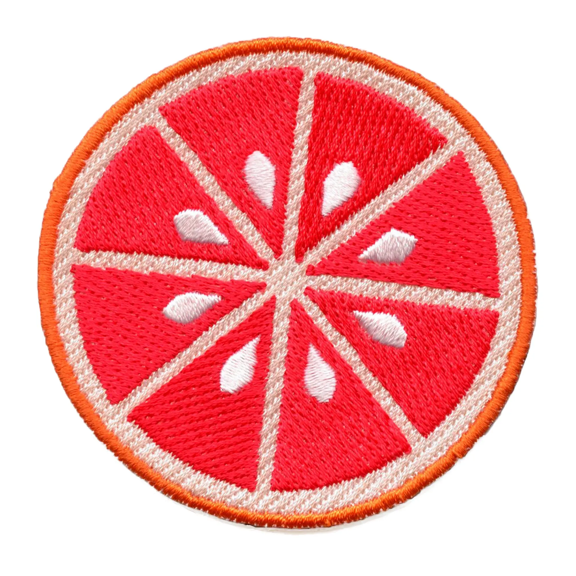 Grapefruit Slice Round Patch Fresh Cut Citrus Embroidered Iron On