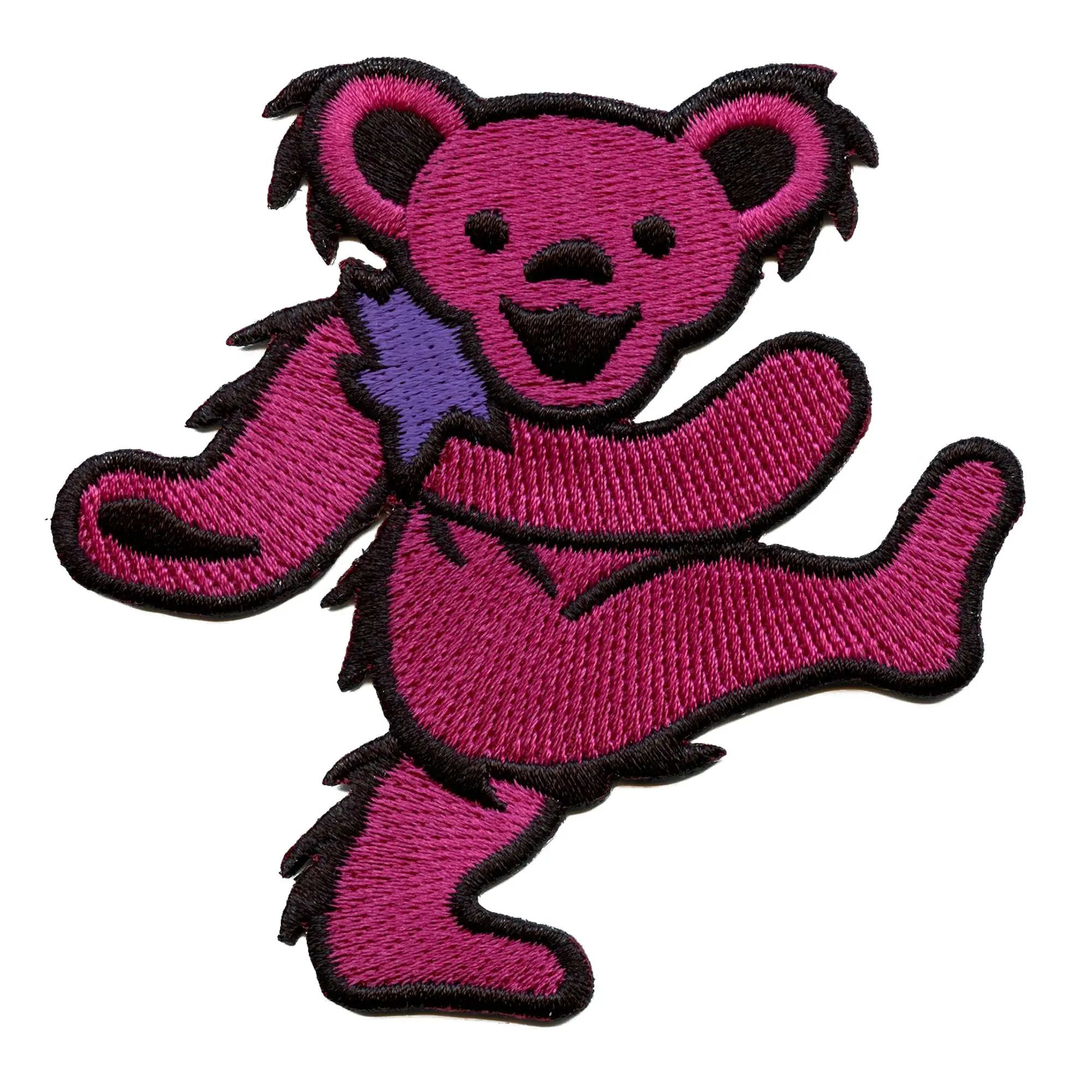 Grateful Dead Pink Bear Patch Medium Iconic Embroidered Iron On