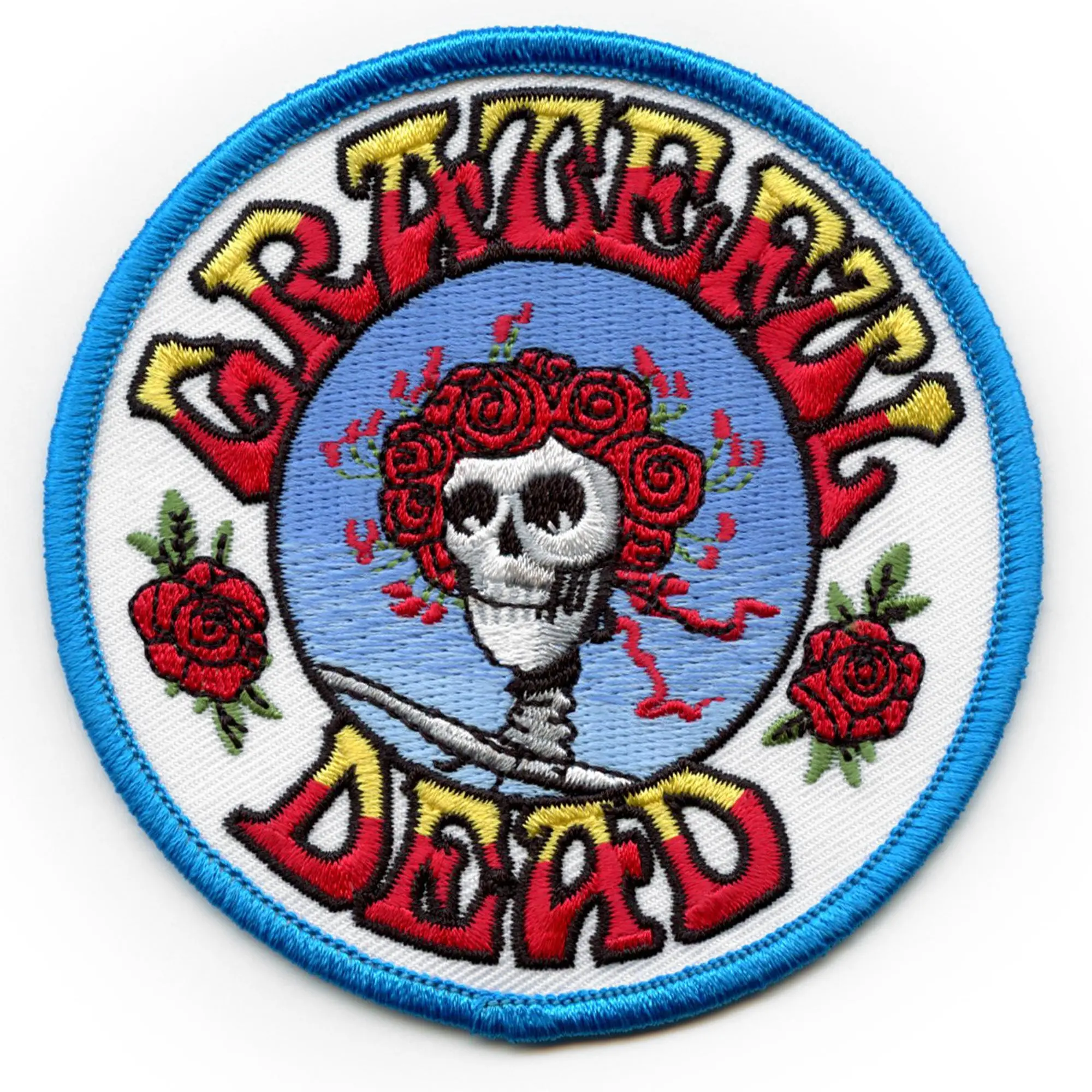 Grateful Dead Skull Rose Logo Patch Rock Band Marrow Border Embroidered Iron On