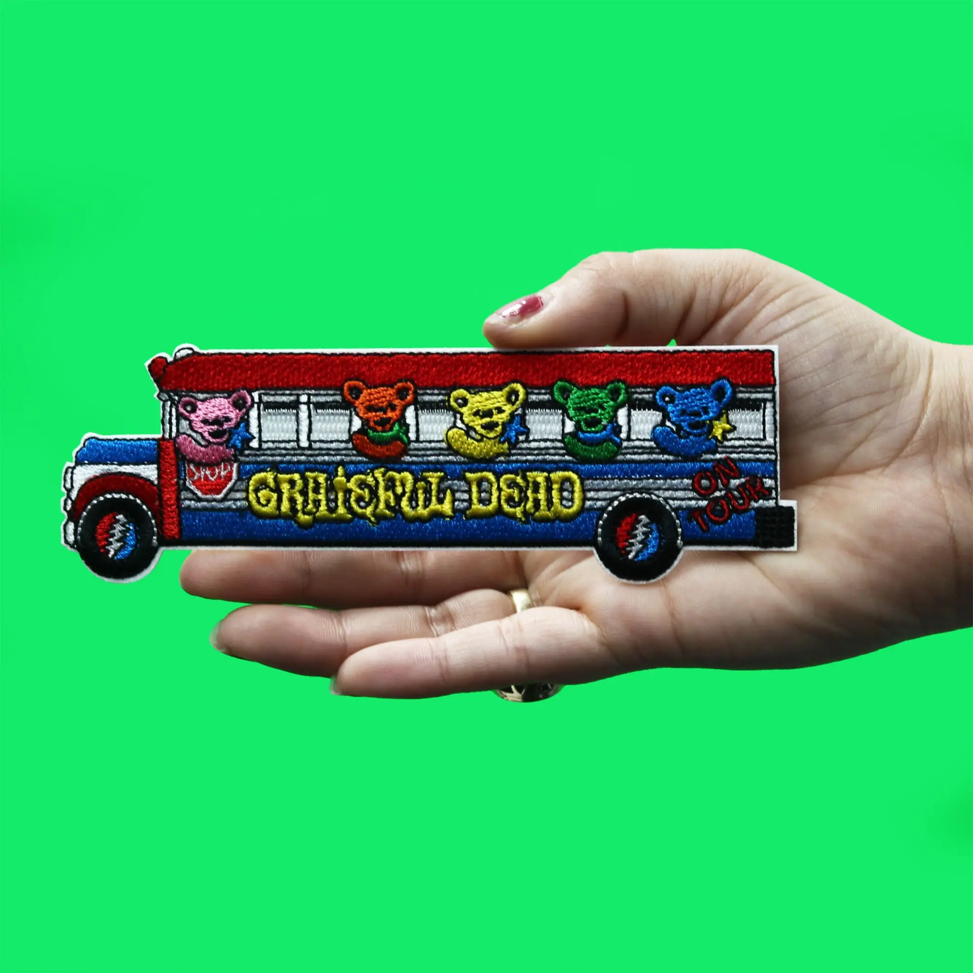Grateful Dead Tour Bus Patch Iconic Dancing Bears Embroidered Iron On - Image 2