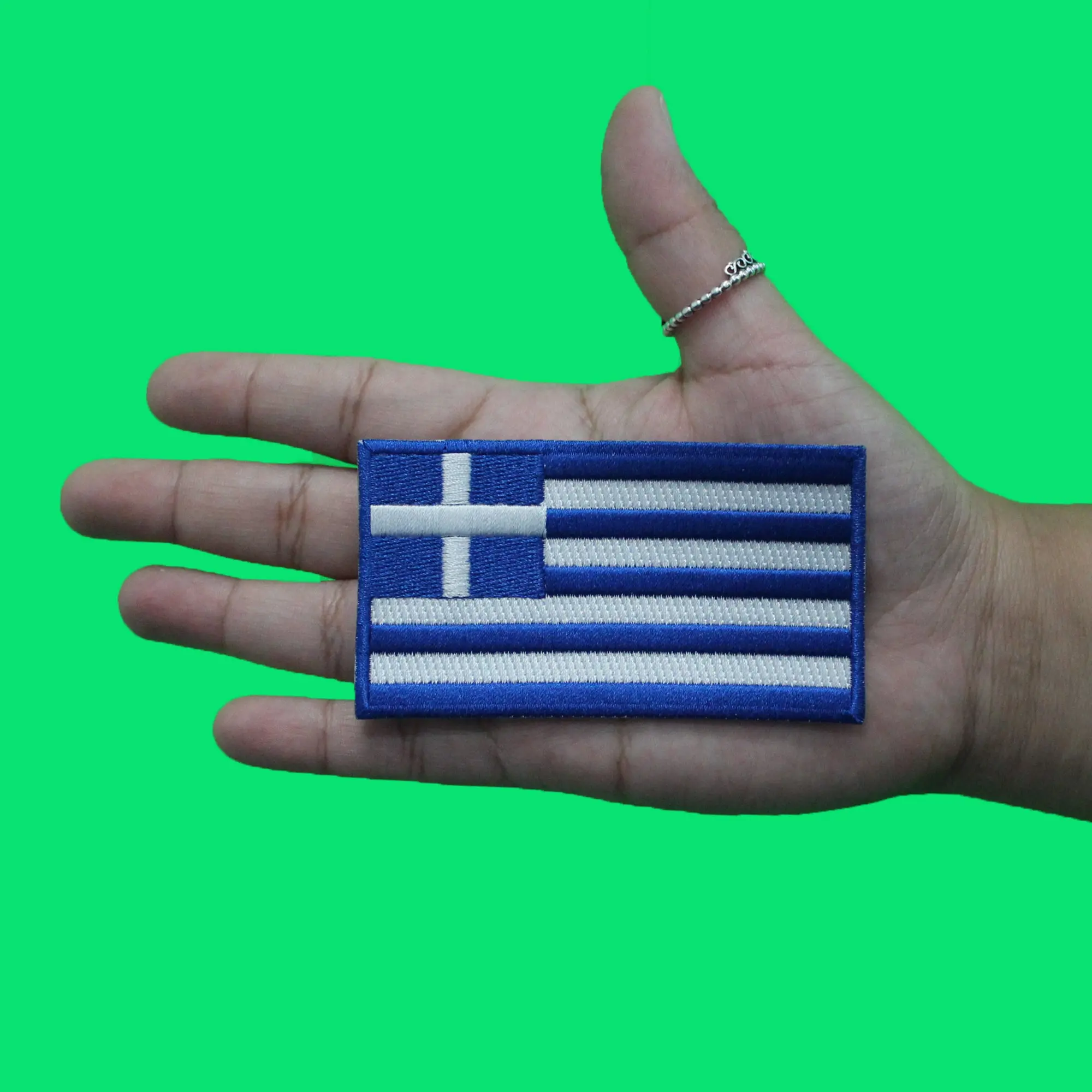 Greece Country Flag Embroidered Iron On Patch - Image 2
