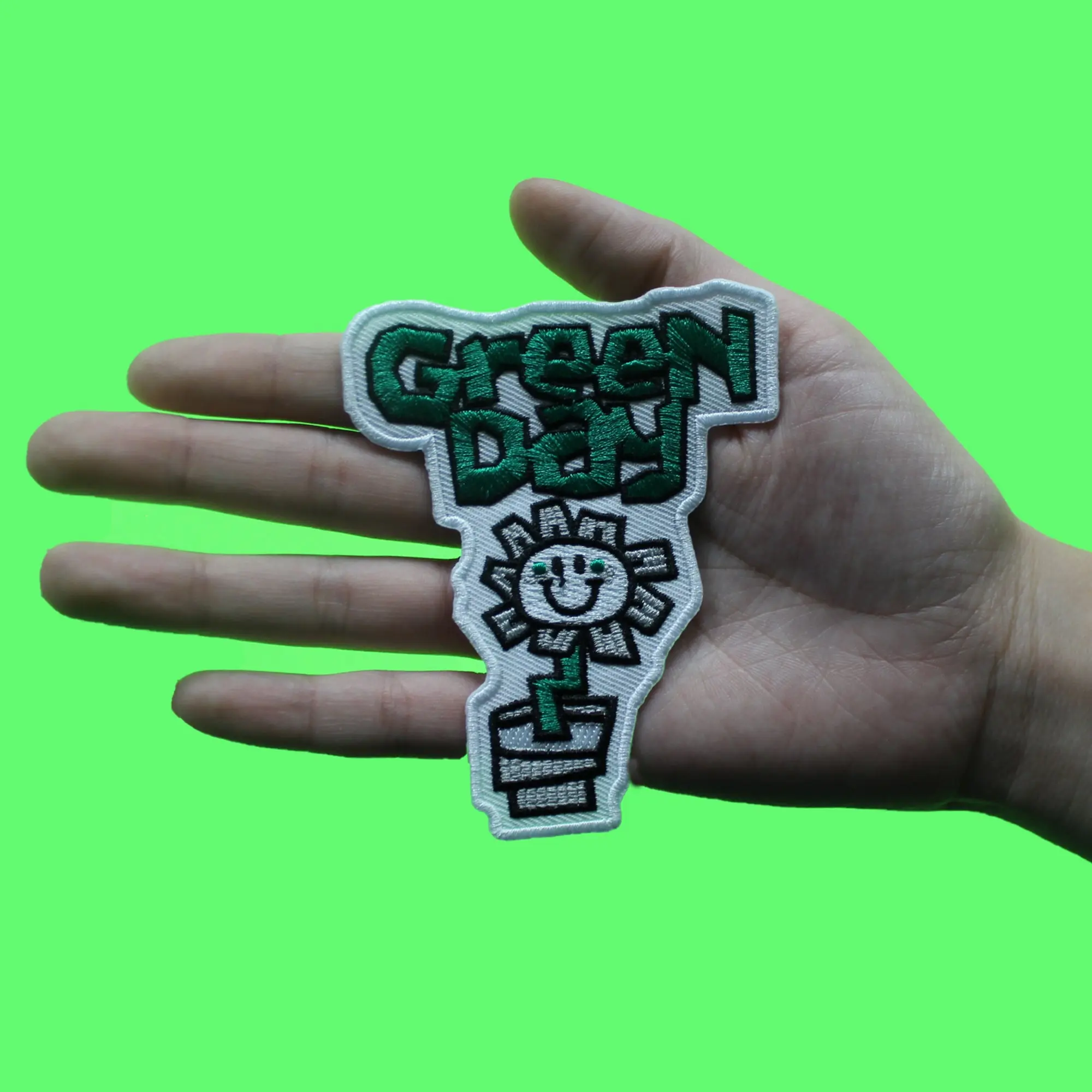 Green Day Band Patch Flower Pot Logo Embroidered Iron On - Image 2