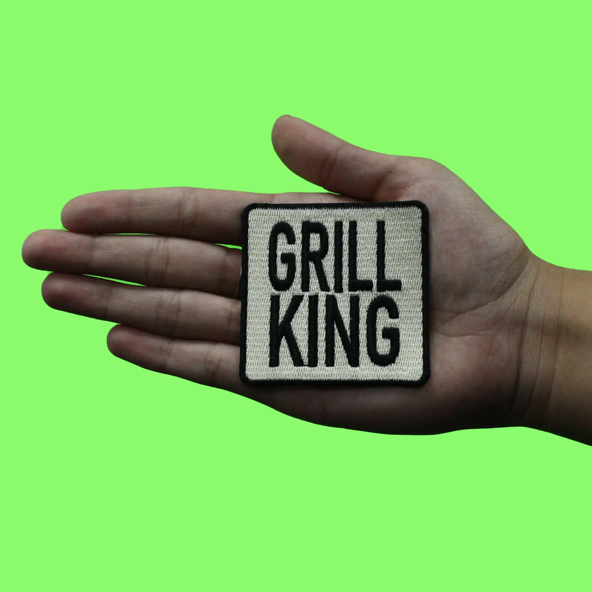 Grill King Cooking Patch Fathers Day Hobby Embriodered Iron On - Image 2