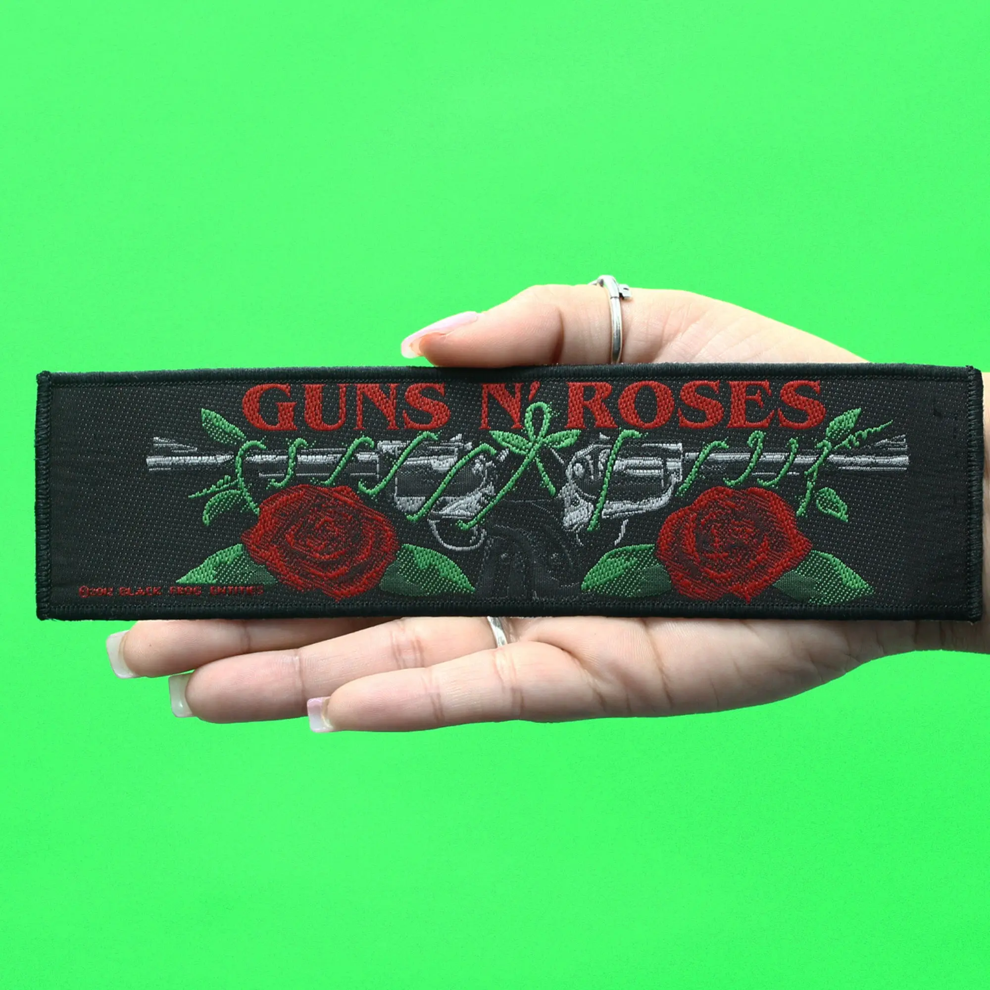 Guns N' Roses Logo Strip Patch Metal Rock Band Woven Sew On - Image 2