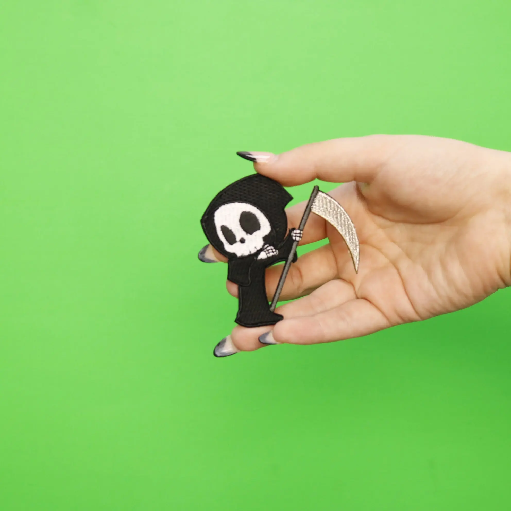 Halloween Reaper Dabbing Embroidered Iron On Patch - Image 2