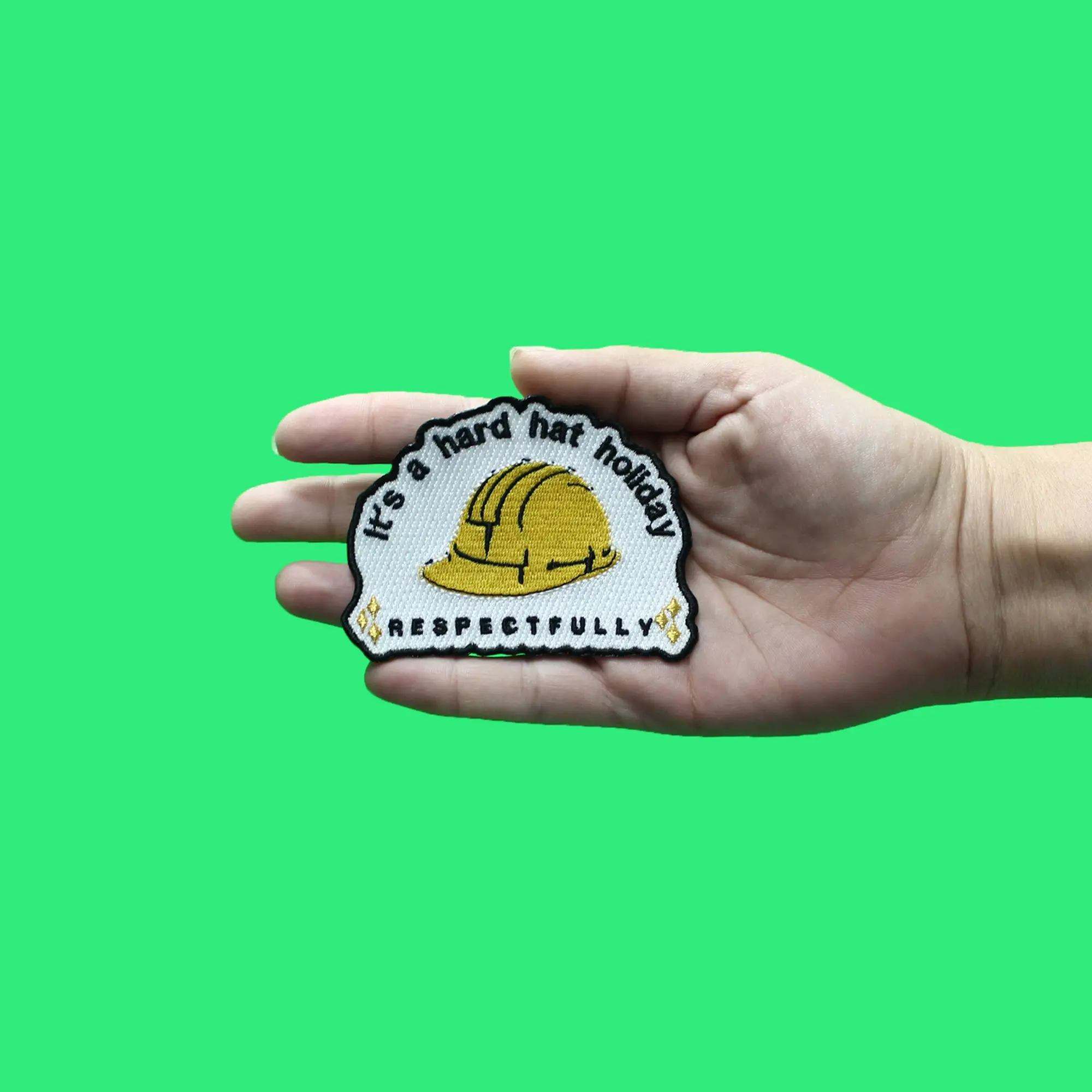 Hard Hat Holiday Patch Funny Viral Meme Embroidered Iron On - Image 2