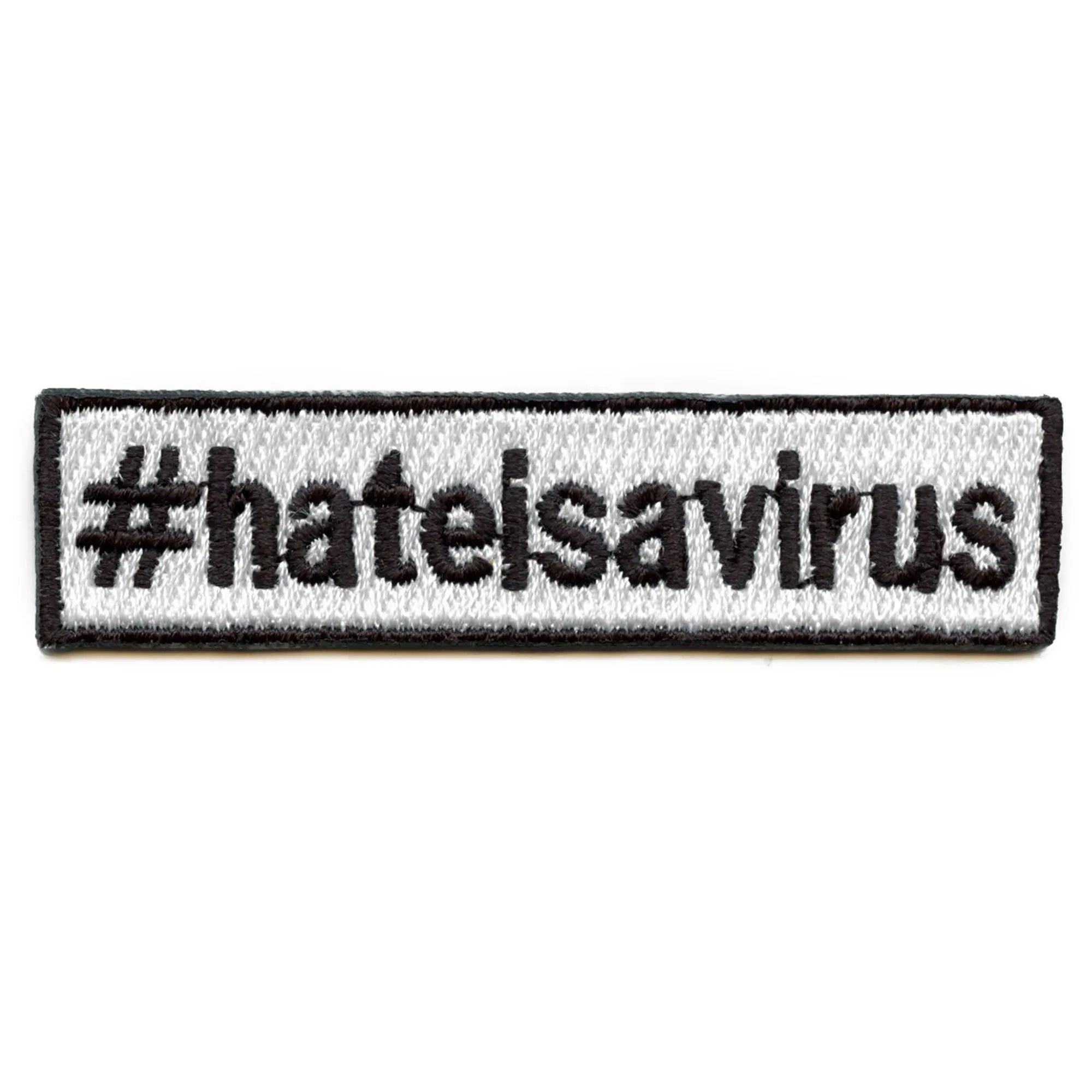 Hate Is A Virus Hashtag Box Logo Embroidered Iron On Patch