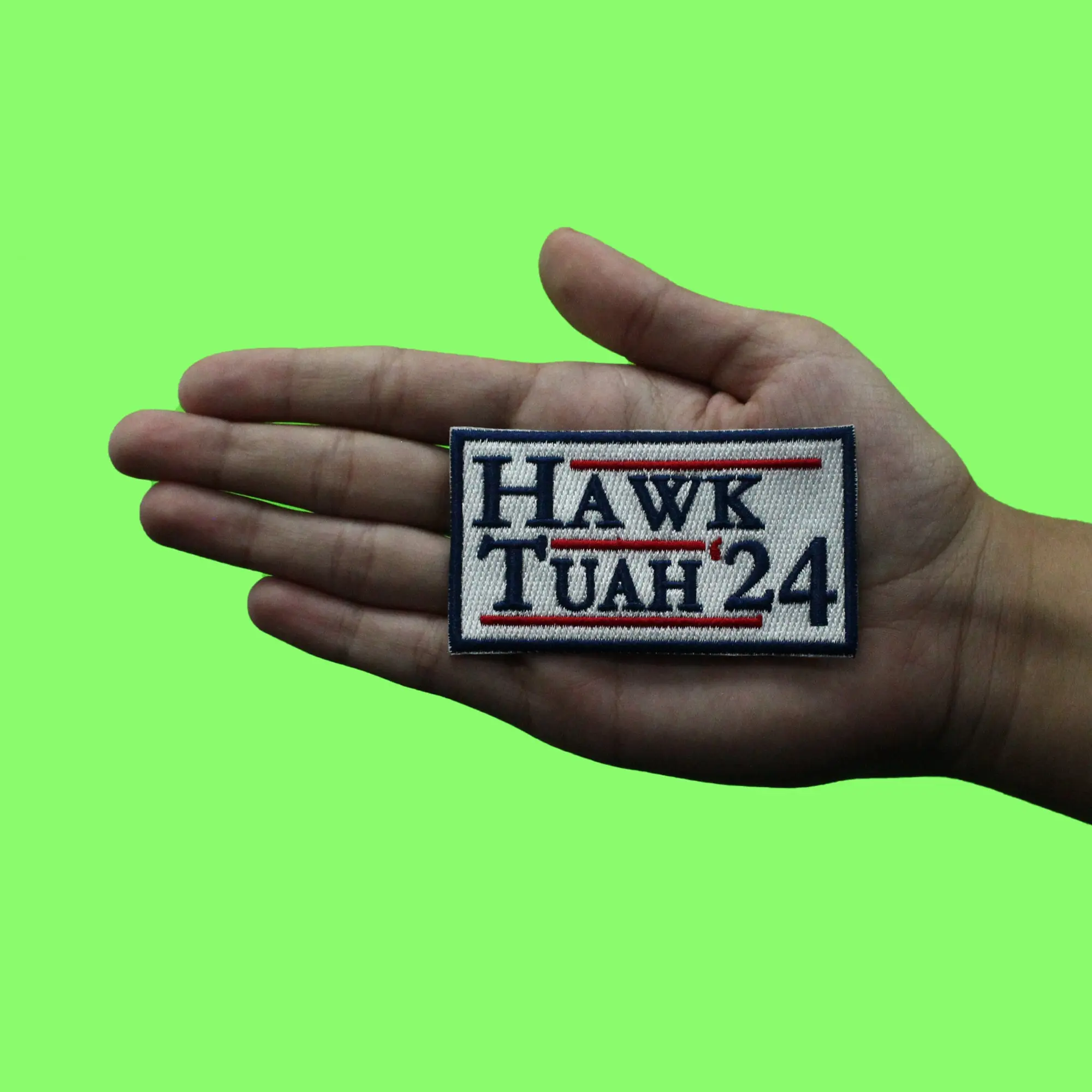 Hawk Tuah '24 Patch Funny Iconic Meme Embroidered Iron On - Image 2