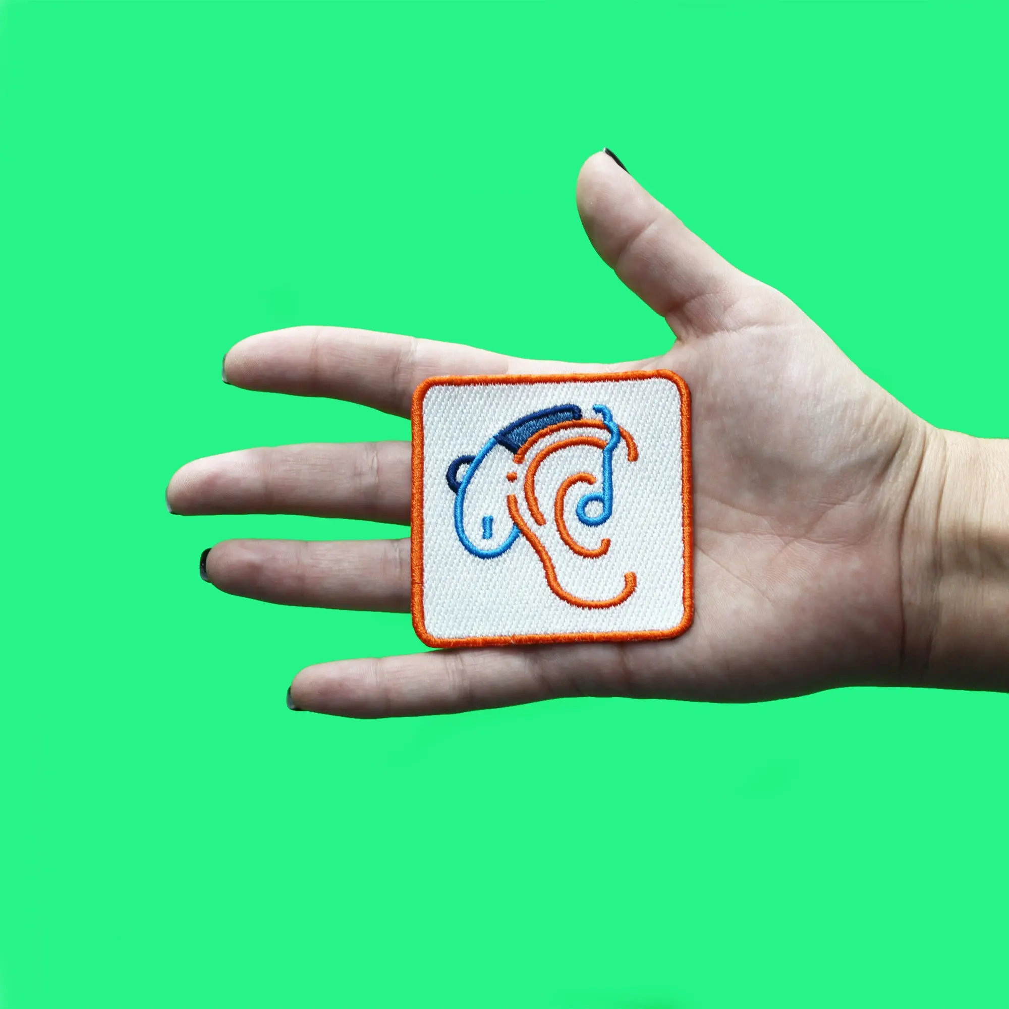 Cochlear Implant Patch Hearing Impaired Awareness Embroidered Iron On - Image 2