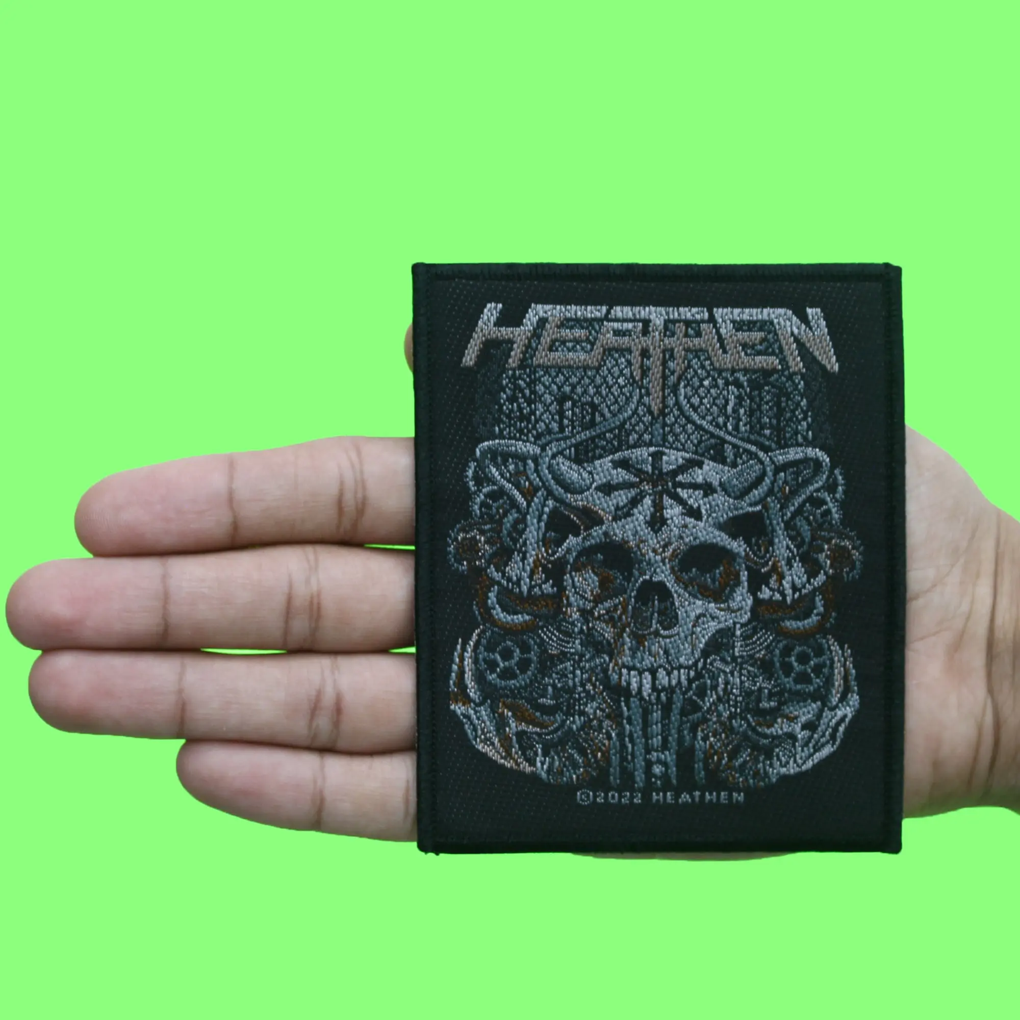 Heathen Rock Band Patch Chaos Of Evolution Woven Sew On - Image 2