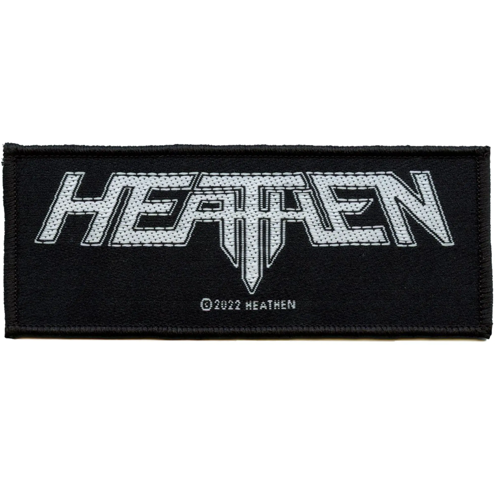 Heathen Rock Band Patch Strip Name Logo Woven Sew On