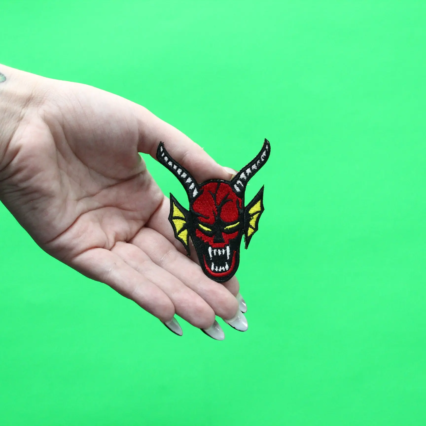 D&D Club Demon Head Patch Strange Travel Television Embroidered Iron On - Image 2