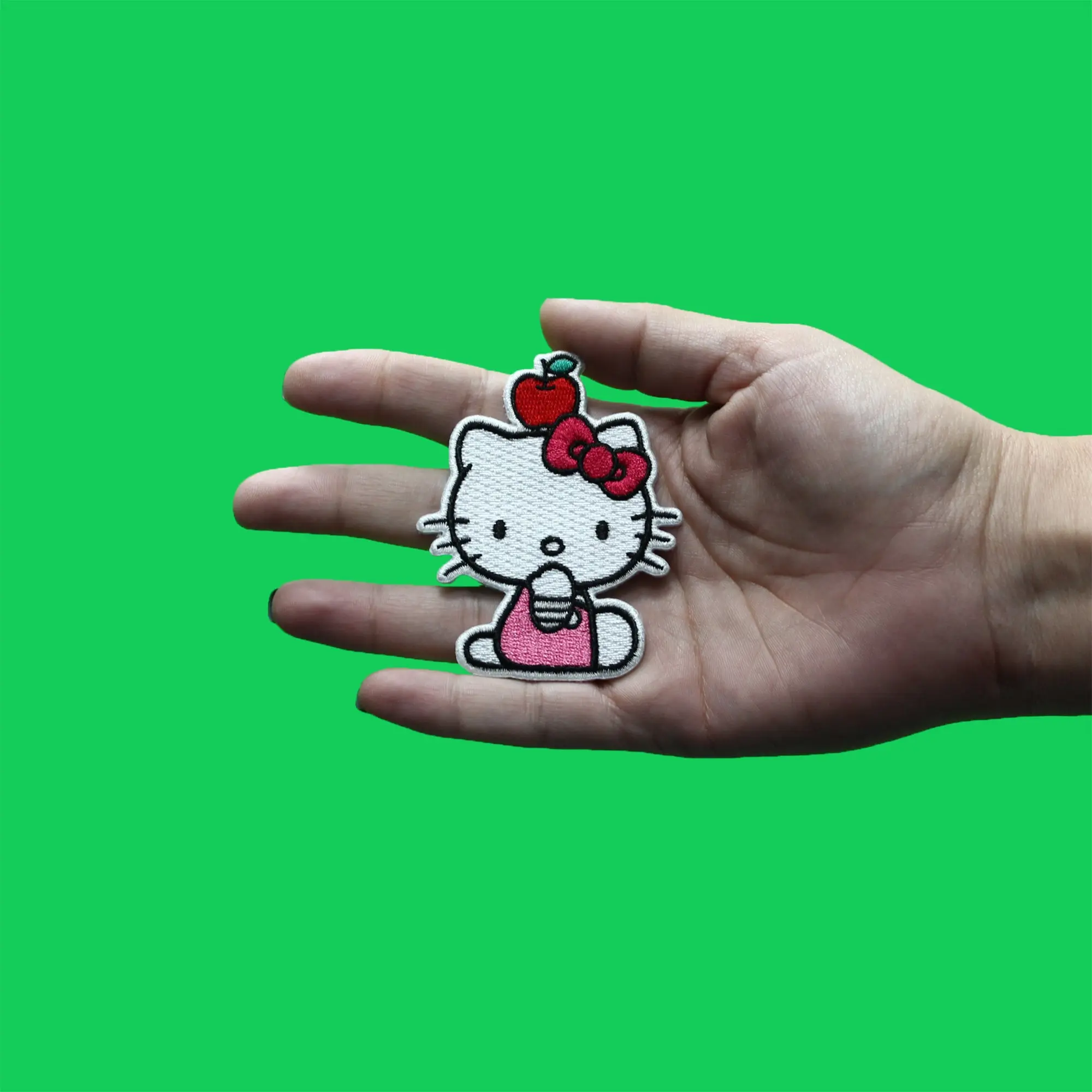 Hello Kitty Sitting Patch Apple Head Embroidered Iron On - Image 2