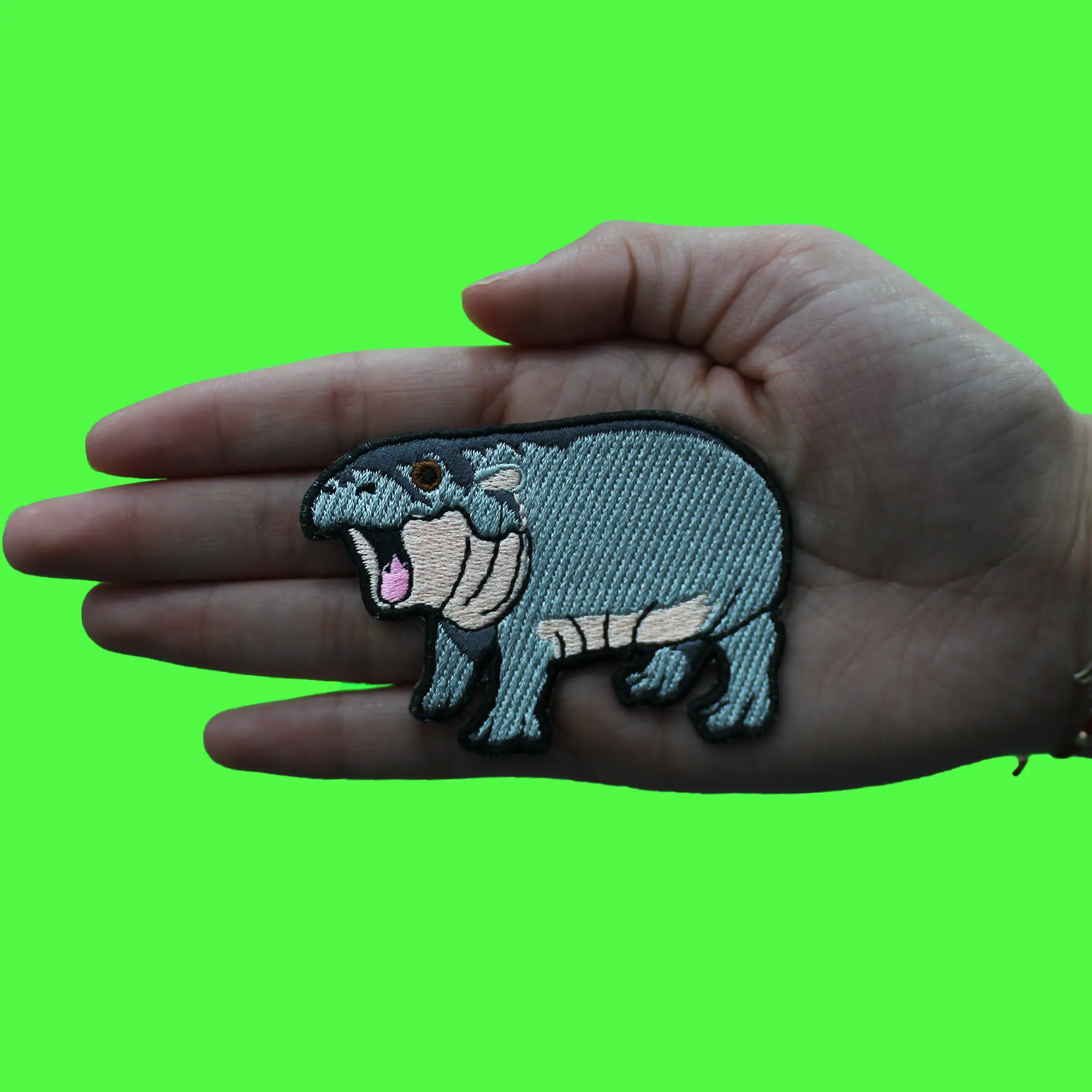 Moo-Deng Baby Hippo Pygmy Patch Animal Embroidered Iron On - Image 2