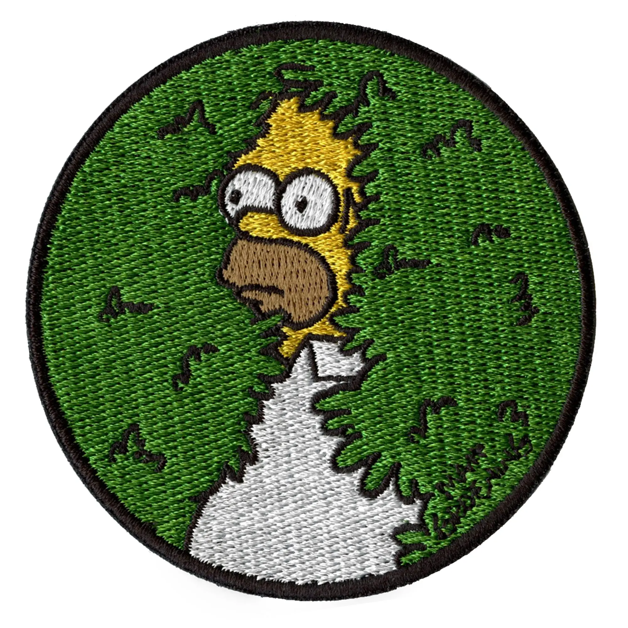 Homer Simpson Hiding In Bush Patch The Simpsons Embroidered Iron On - Image 2