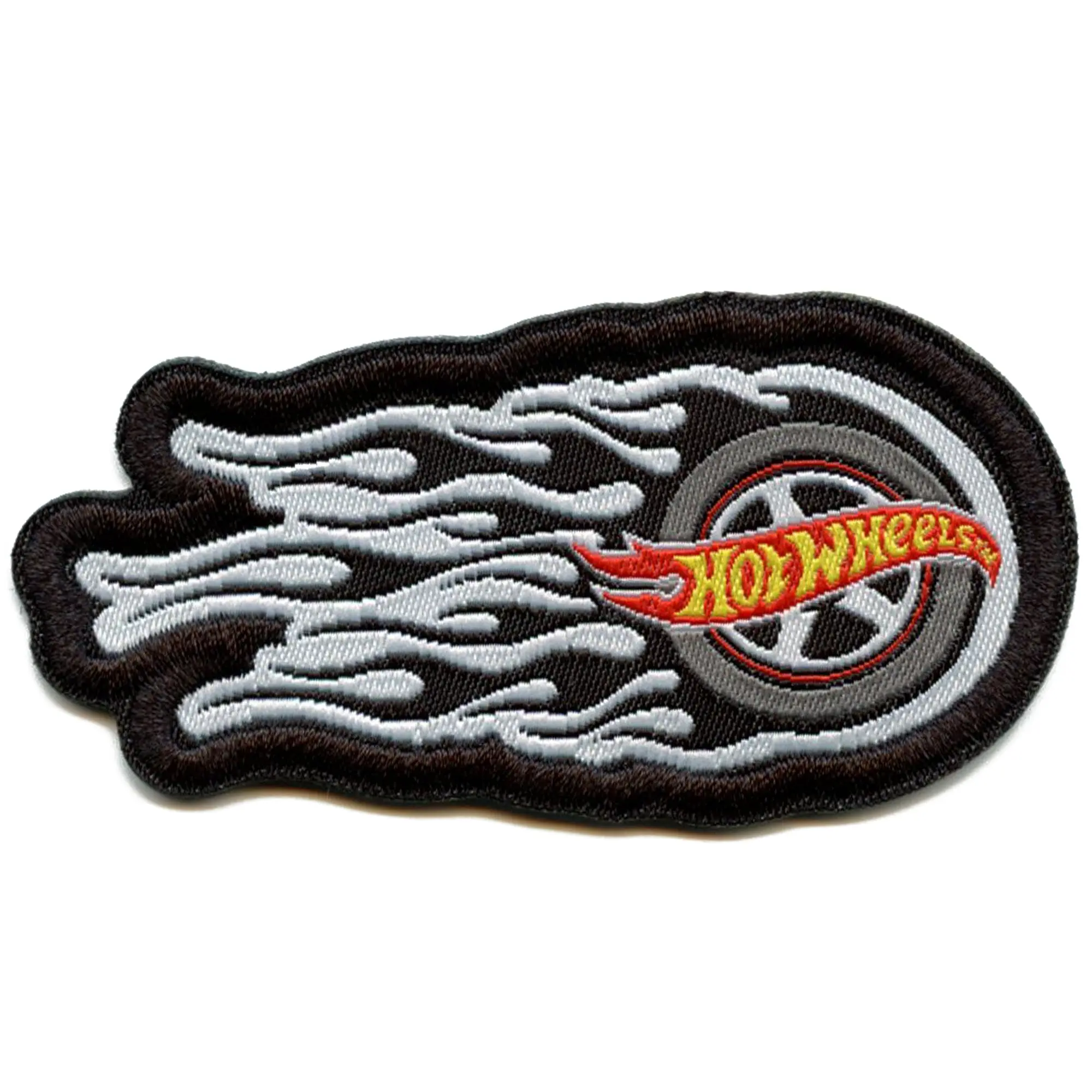 Hot Wheels Logo Patch Car Tire Smoke Woven Embroidered Iron On