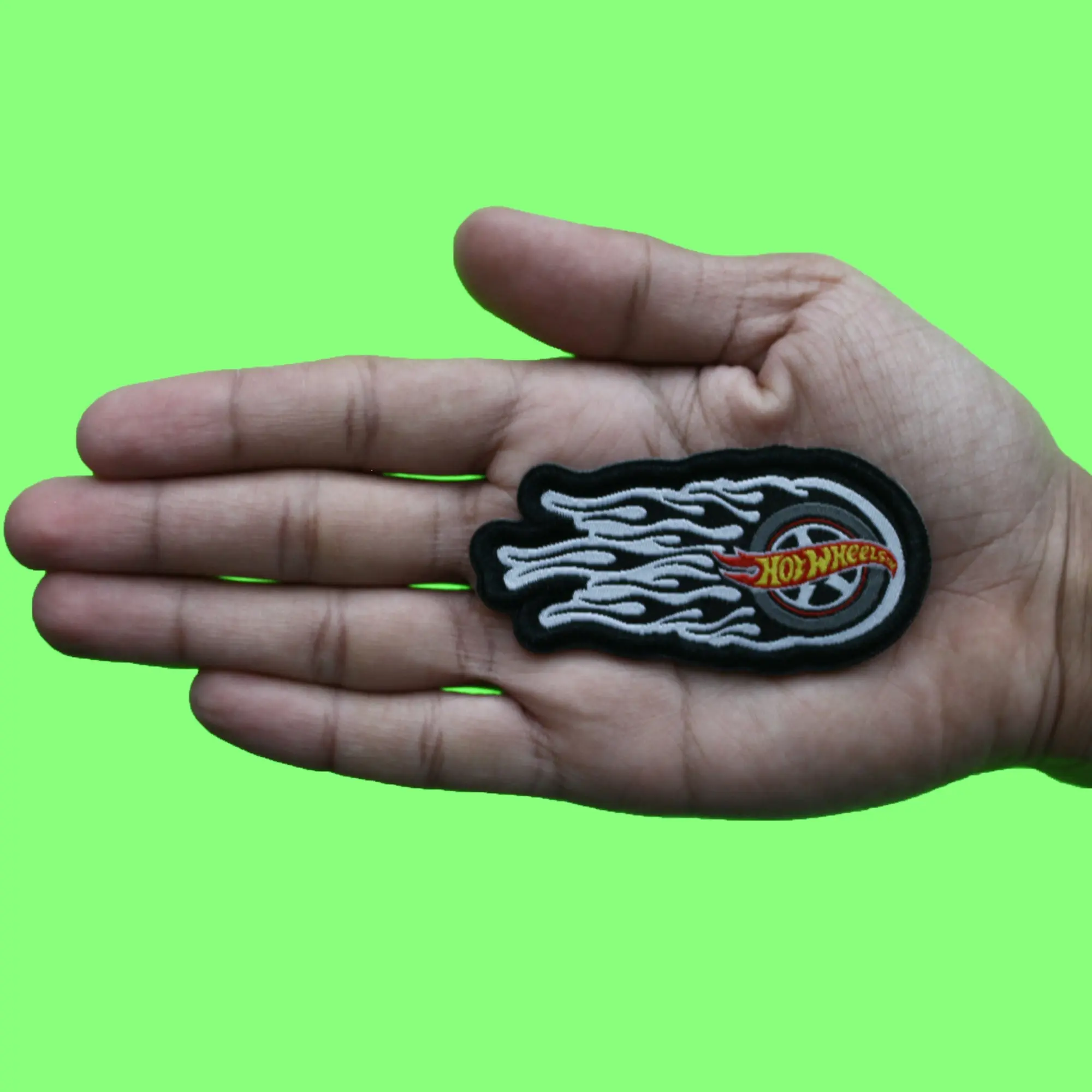 Hot Wheels Logo Patch Car Tire Smoke Woven Embroidered Iron On - Image 3