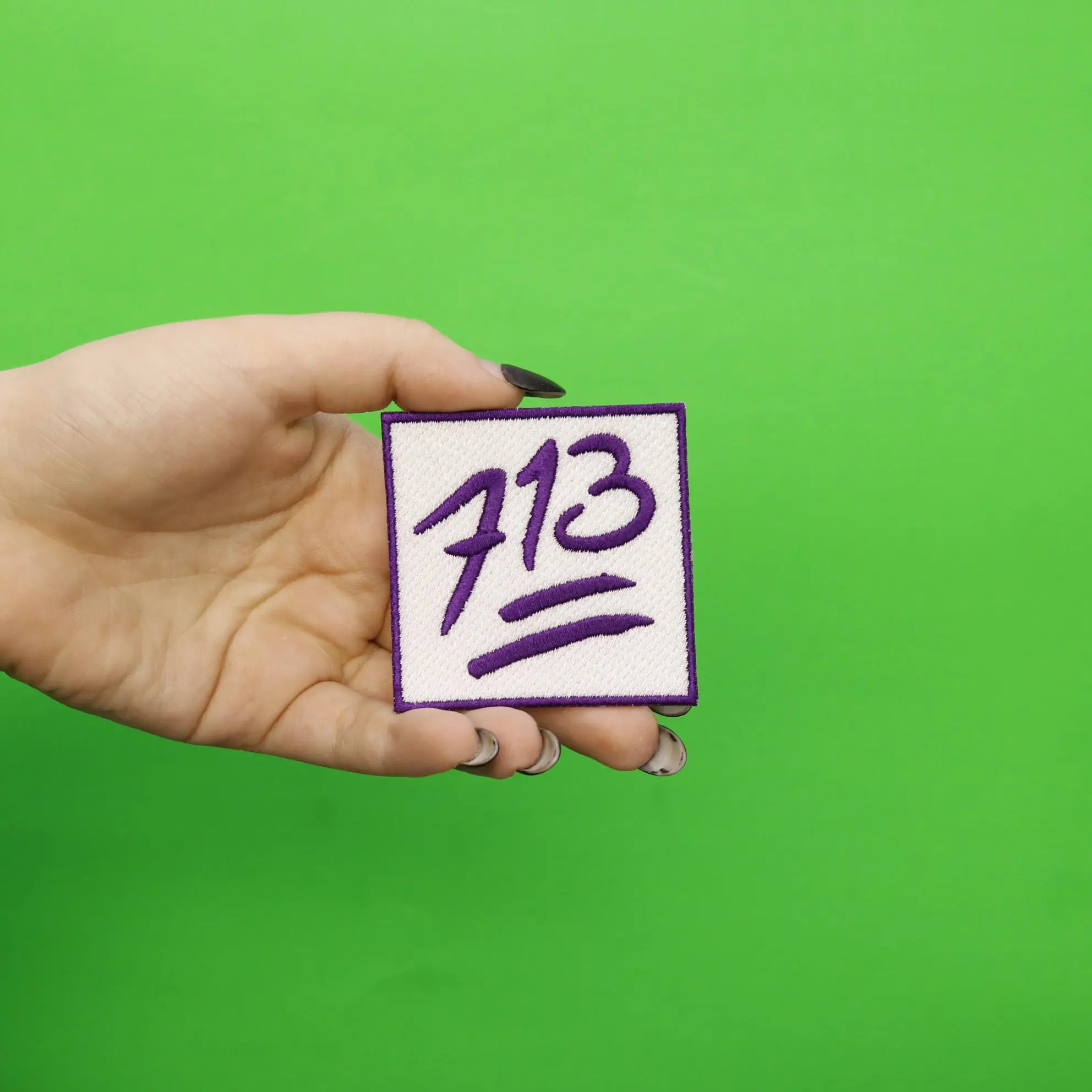 Houston 713 Purple Iron On Patch - Image 3