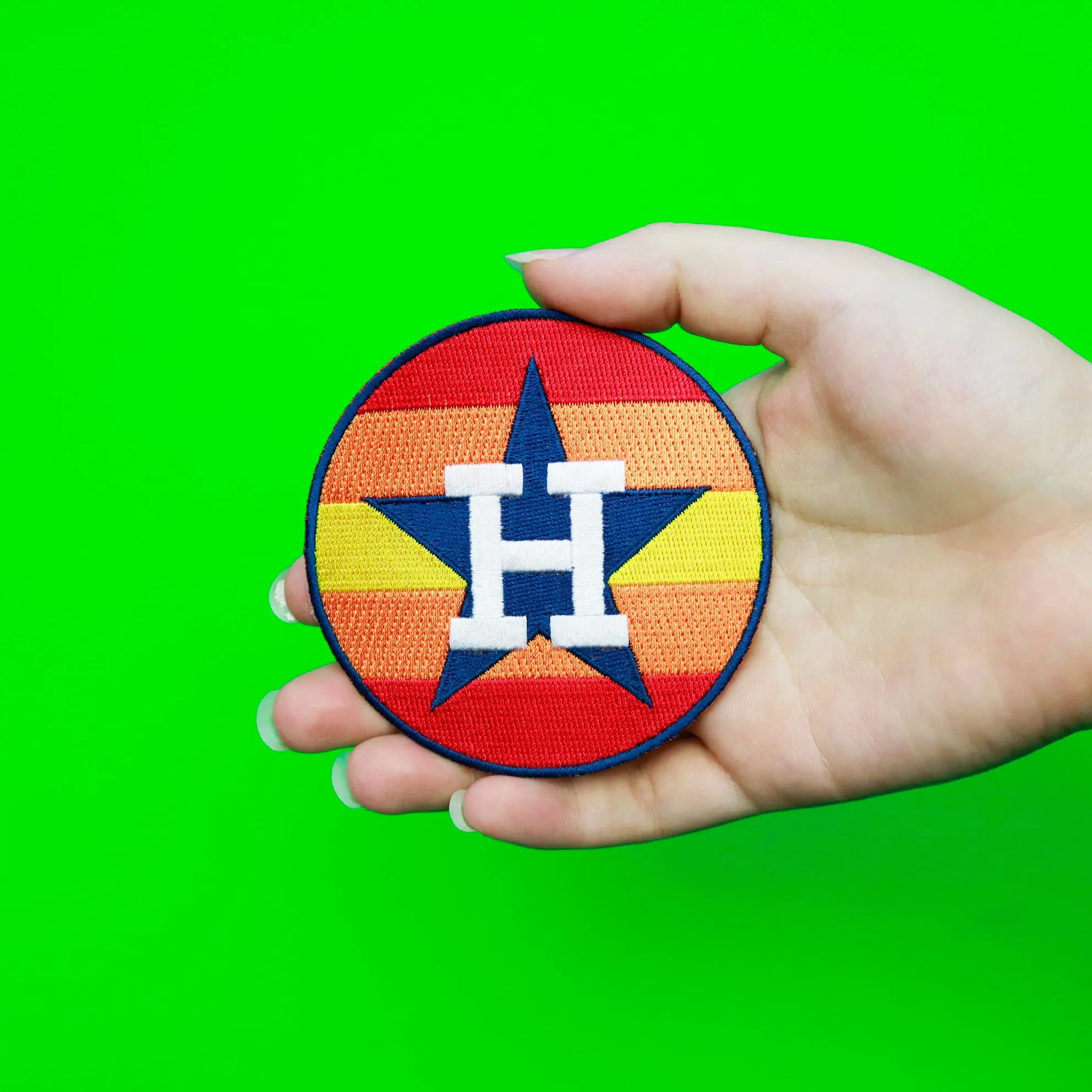 Houston Astros Retro Rainbow MLB Baseball Patch - Image 2