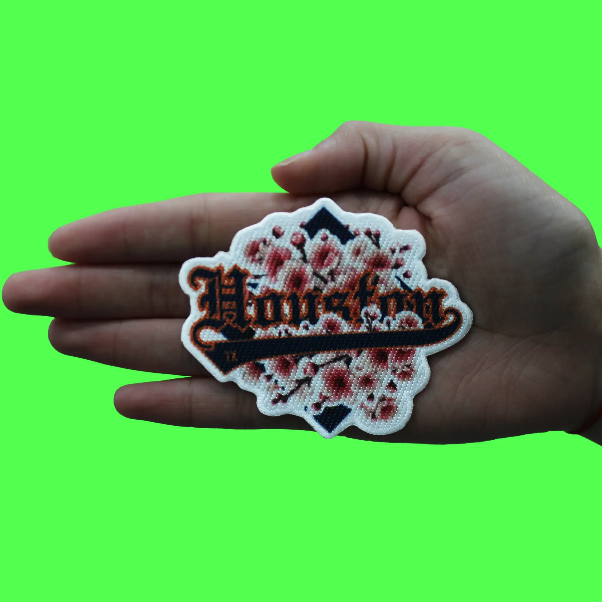 Houston Cherry Blossoms Patch Pink Floral Art Sublimated Iron On - Image 2