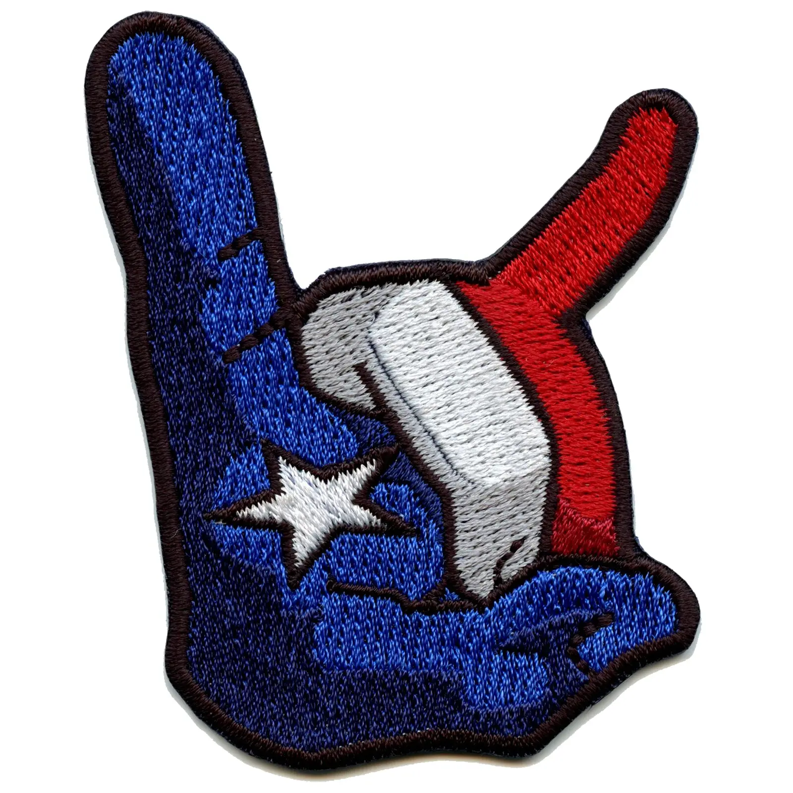 Houston Pride Texans Hand Sign Throwing Up The H Iron On Patch - Image 2