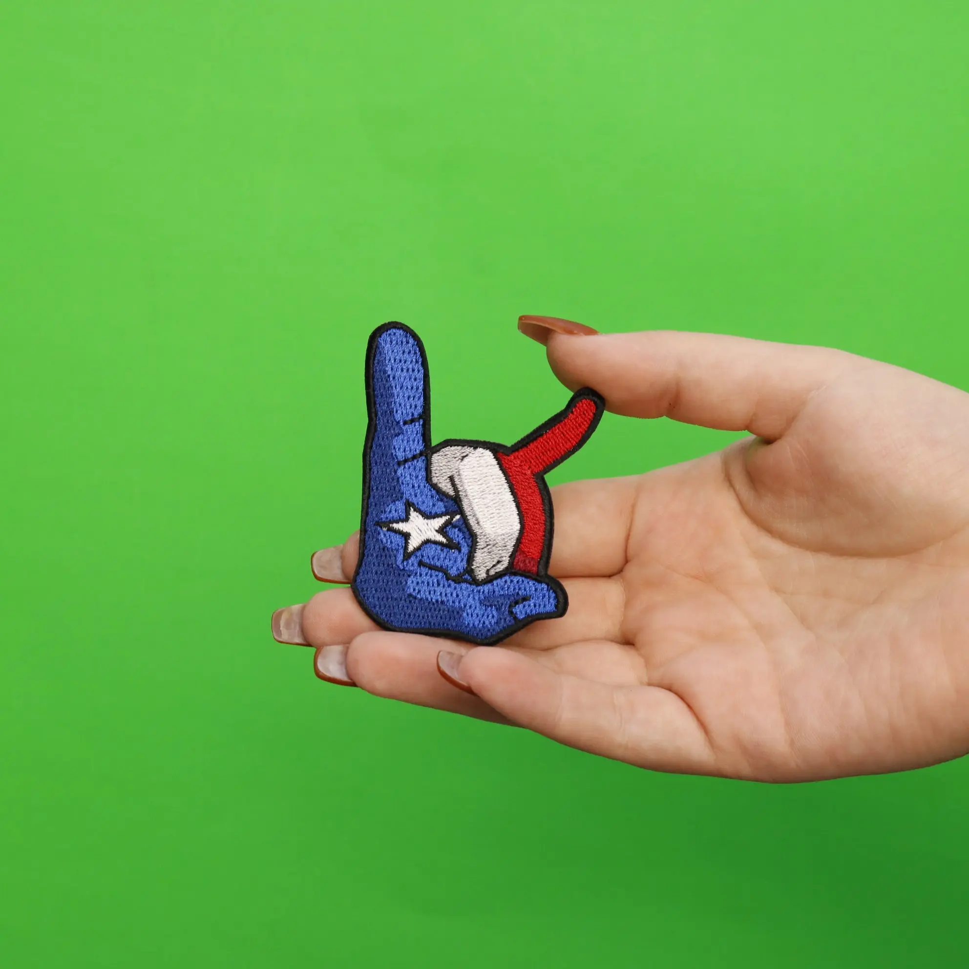 Houston Pride Texans Hand Sign Throwing Up The H Iron On Patch - Image 3