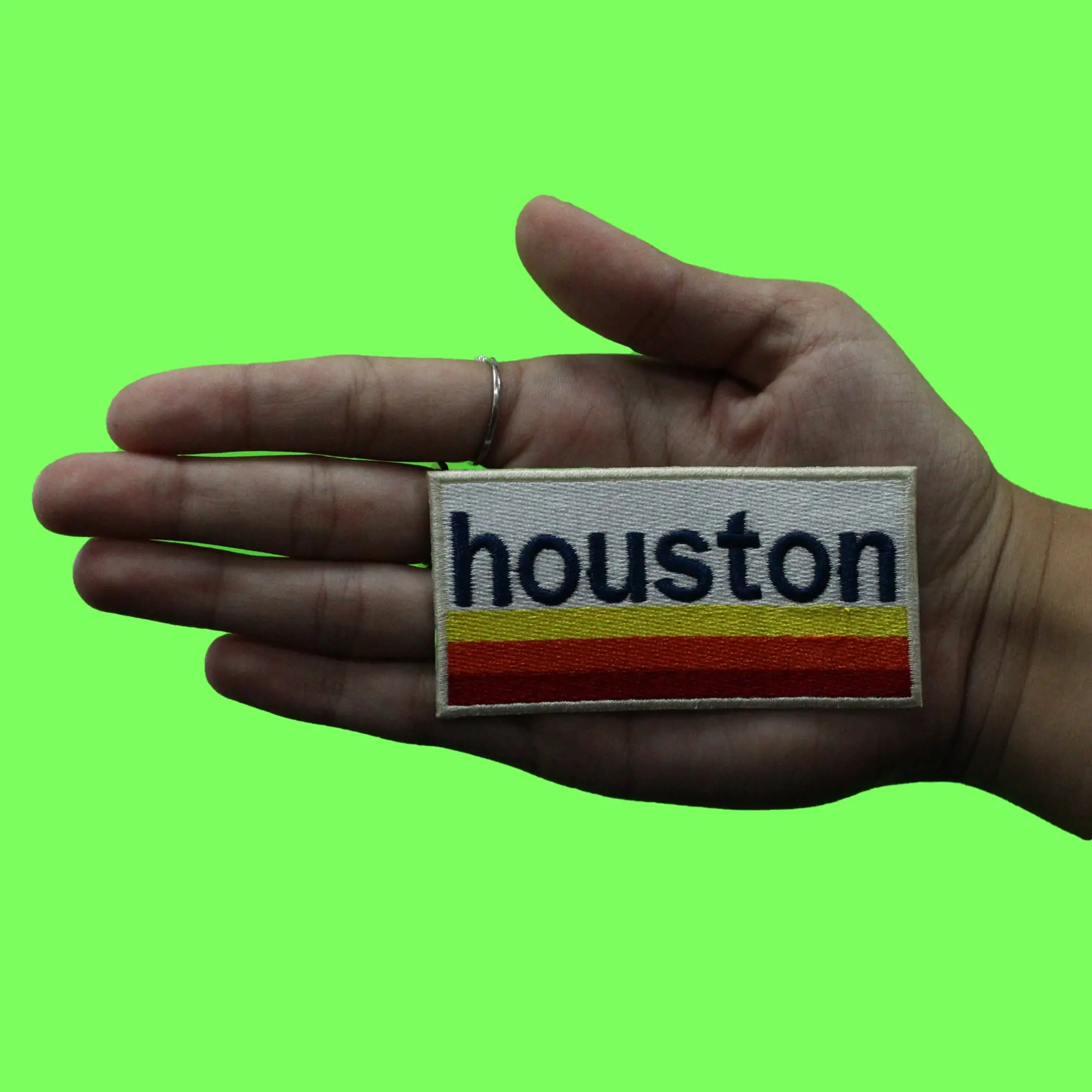 Houston Rainbow Box Patch Space City Texas Embroidered Iron On - Image 2