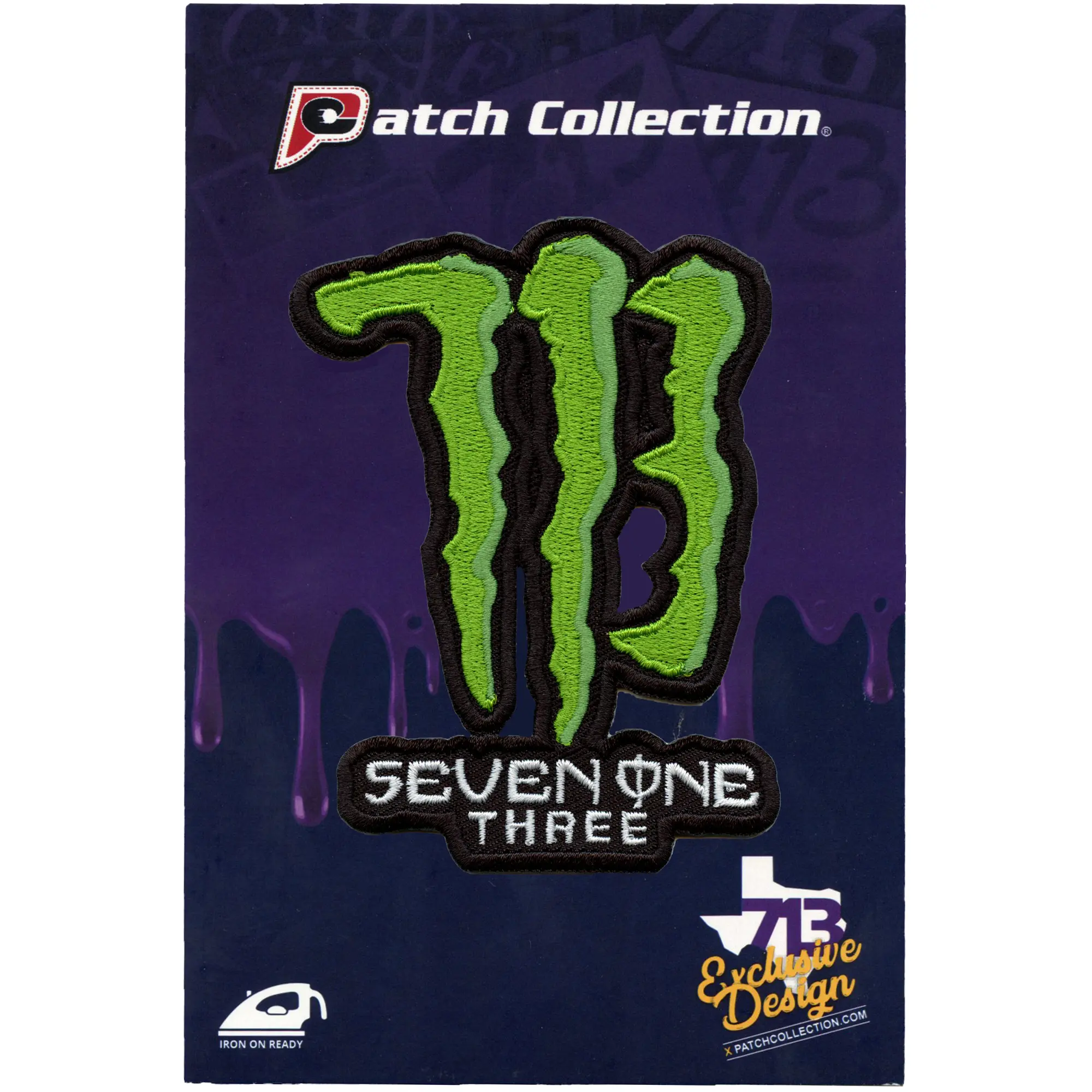 Houston Seven One Three Patch Trill Energy Drink Embroidered Iron On