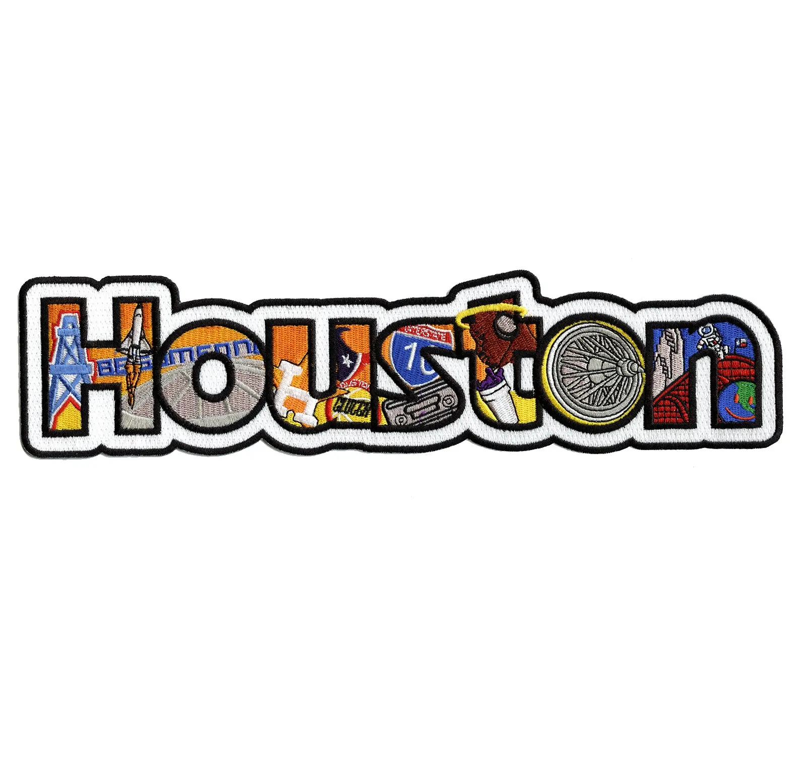 Houston Texas Large Iconic Collage Iron On Patch