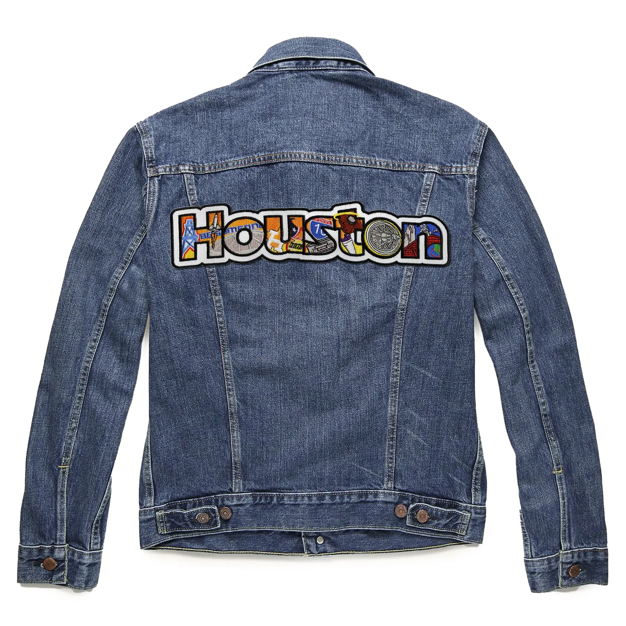 Houston Texas Large Iconic Collage Iron On Patch - Image 2