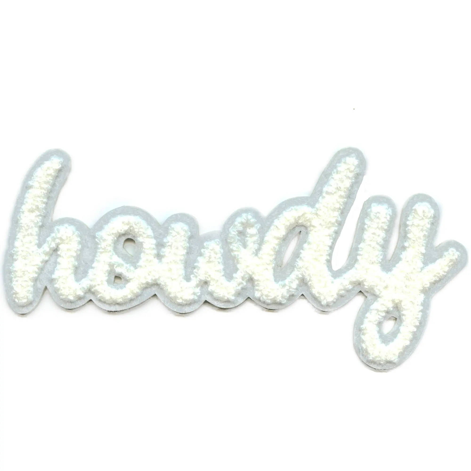 Howdy Cursive Script Patch Cowboy Western Chenille Iron On