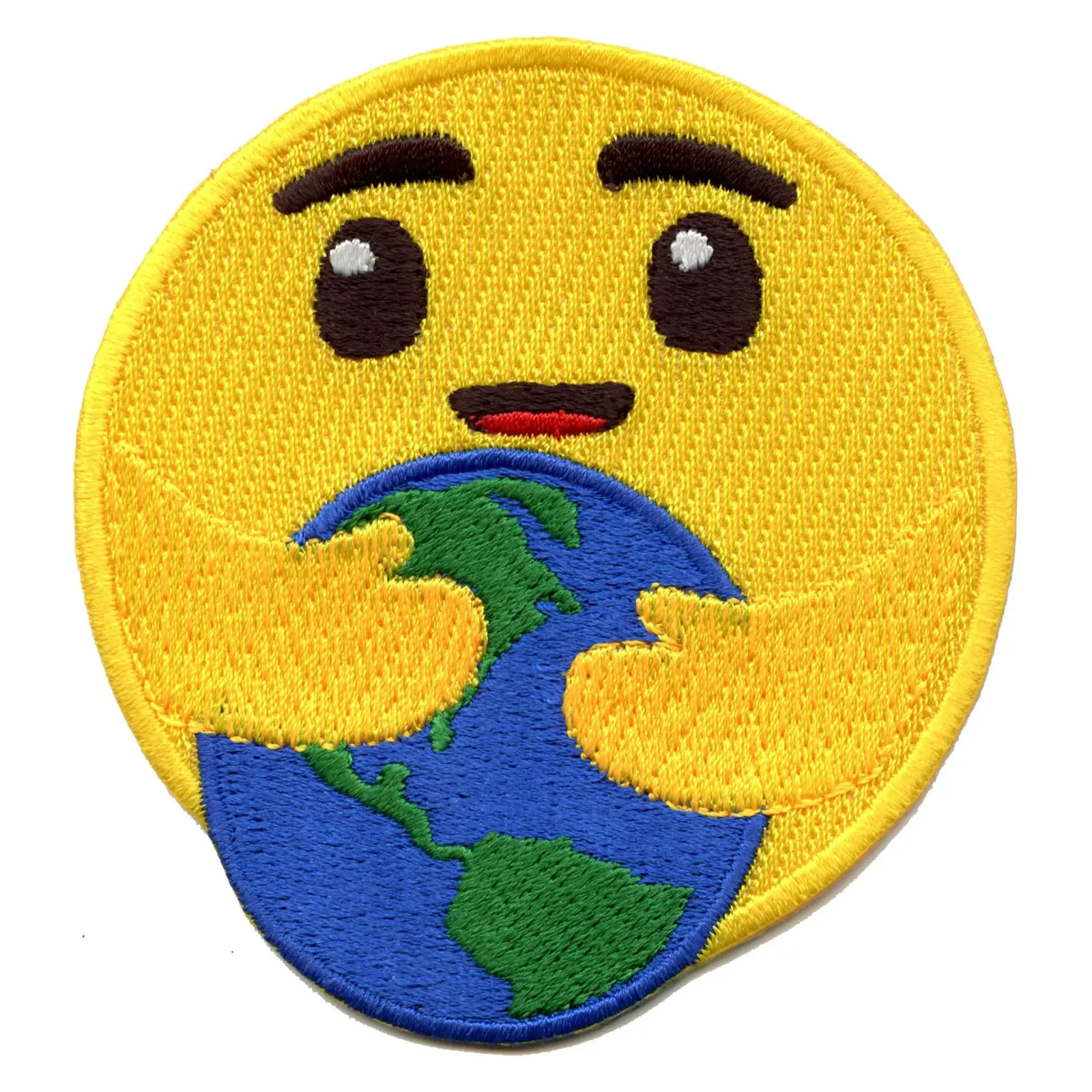 Hugging Earth Embroidered Iron On Patch