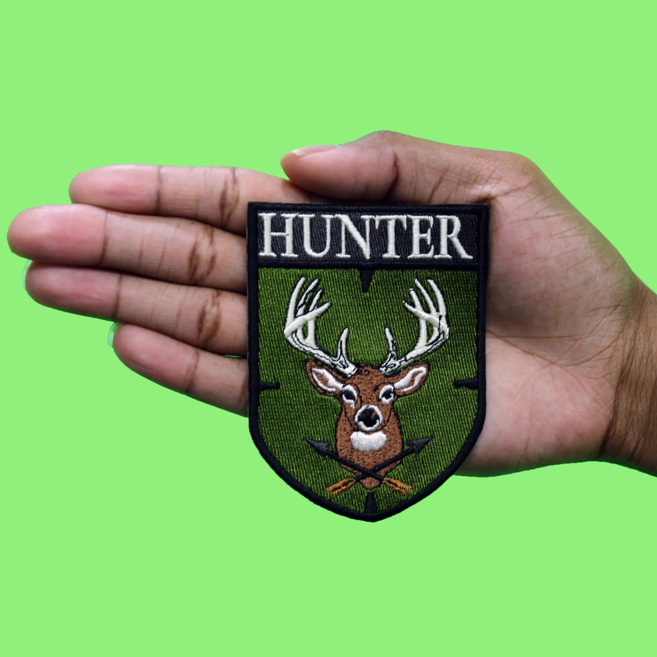Hunter Deer Badge Patch Hobby Animal Hunting Embroidered Iron On - Image 2
