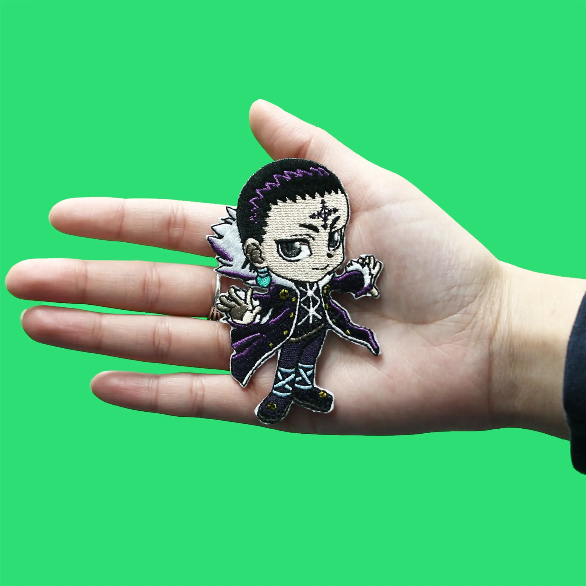 HunterXHunter Chrollo Full Body Patch Side Eye Smirk Pose Embroidered Iron On - Image 2