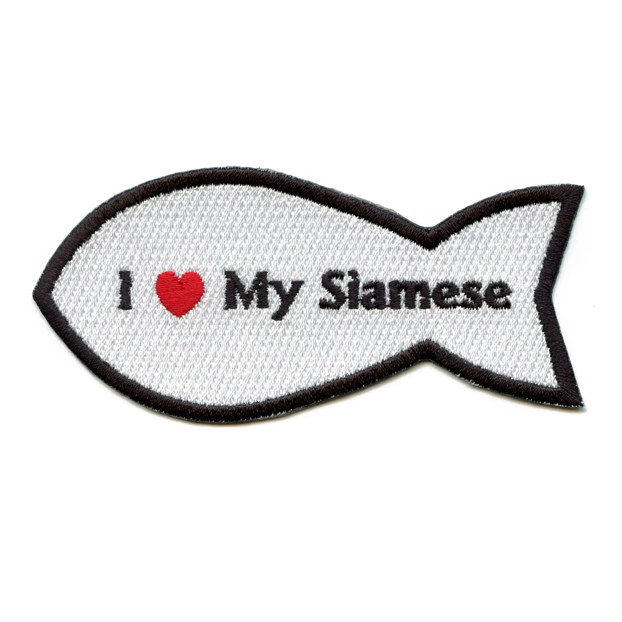 I Heart My Siamese Patch Cat Lover Embroidered Iron On