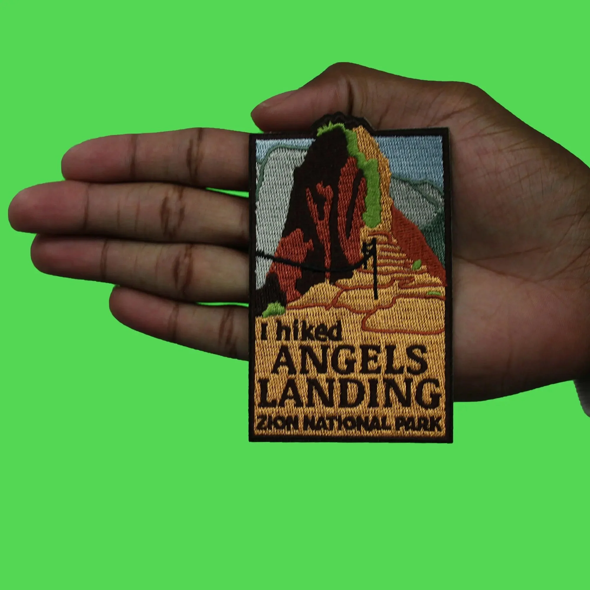 Zion National Park Travel Patch I Hiked Angels Landing Embroidered Iron On - Image 3