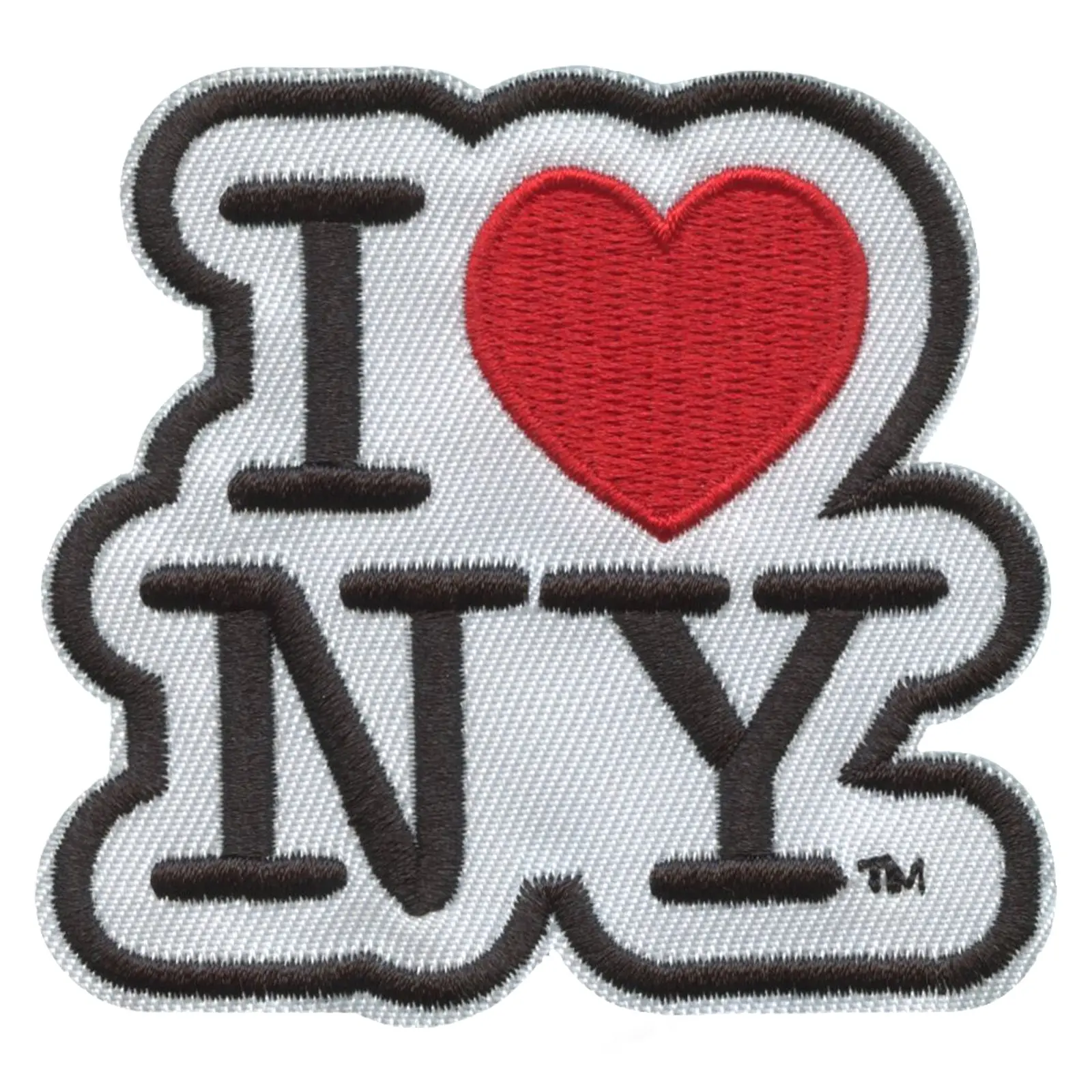 I Love New York Die Cut Sew-On Patch Black/White - Image 2