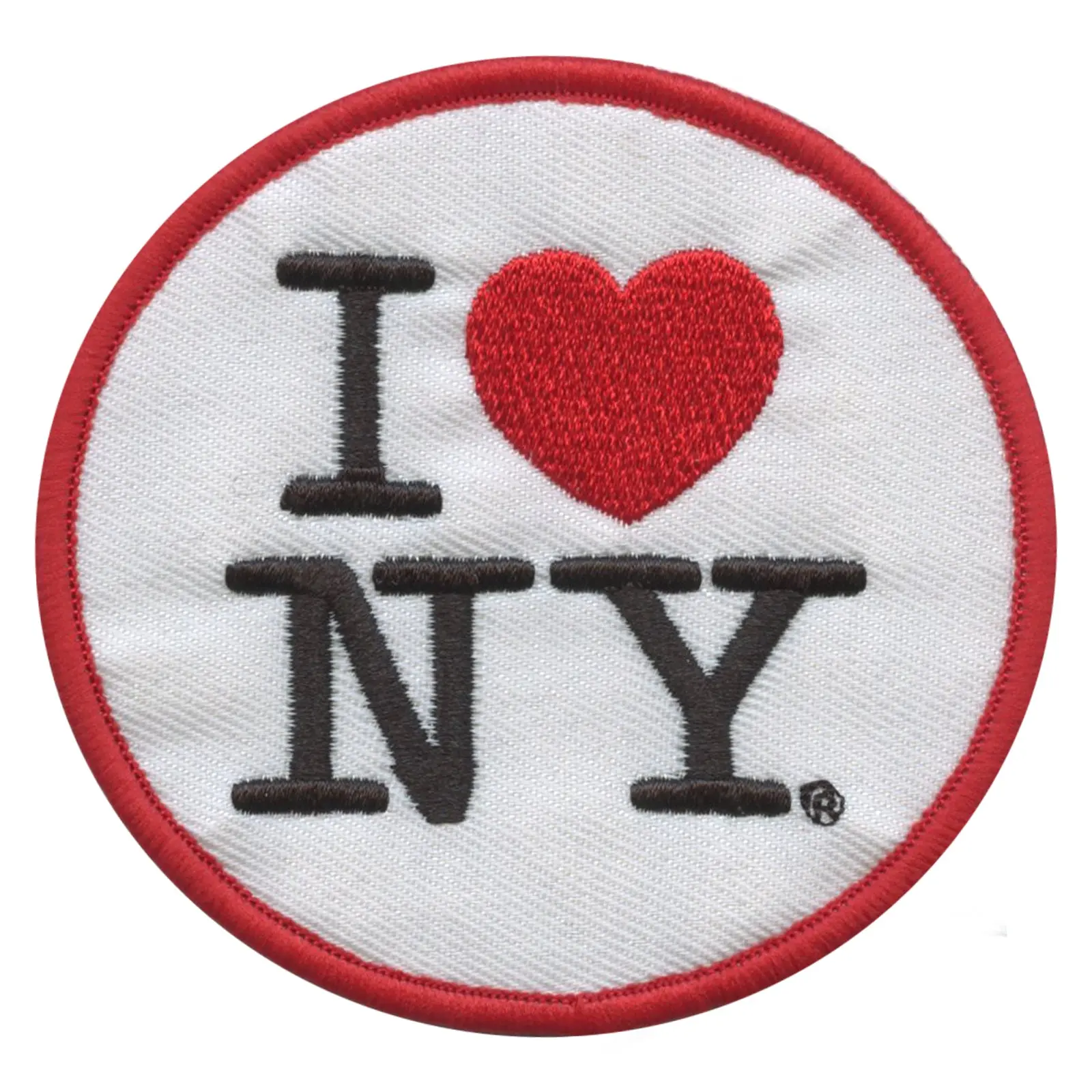 I Love New York Round Iron-On Patch Black/White - Image 2
