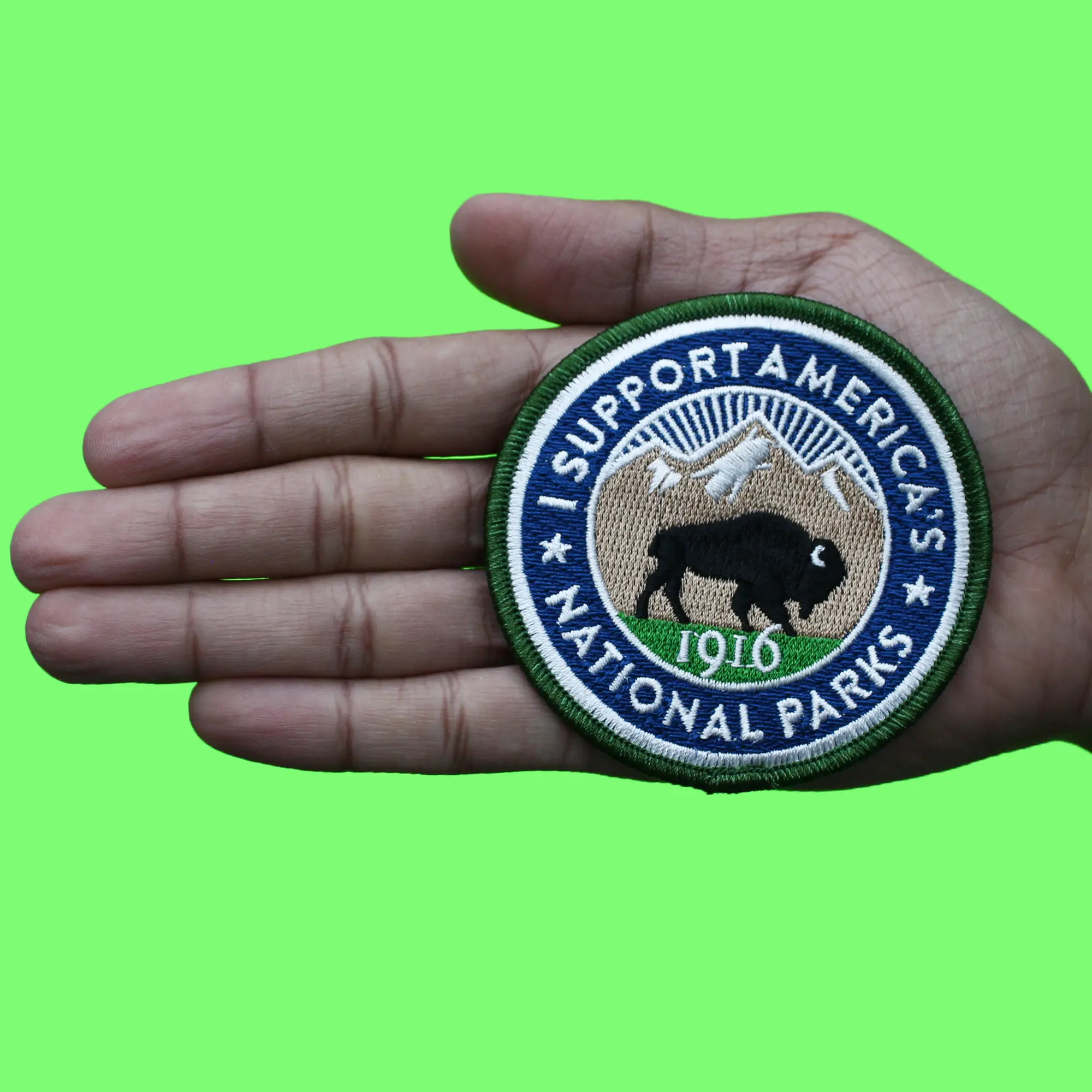I Support Americas Patch National Parks 1916 Embroidered Iron On - Image 3