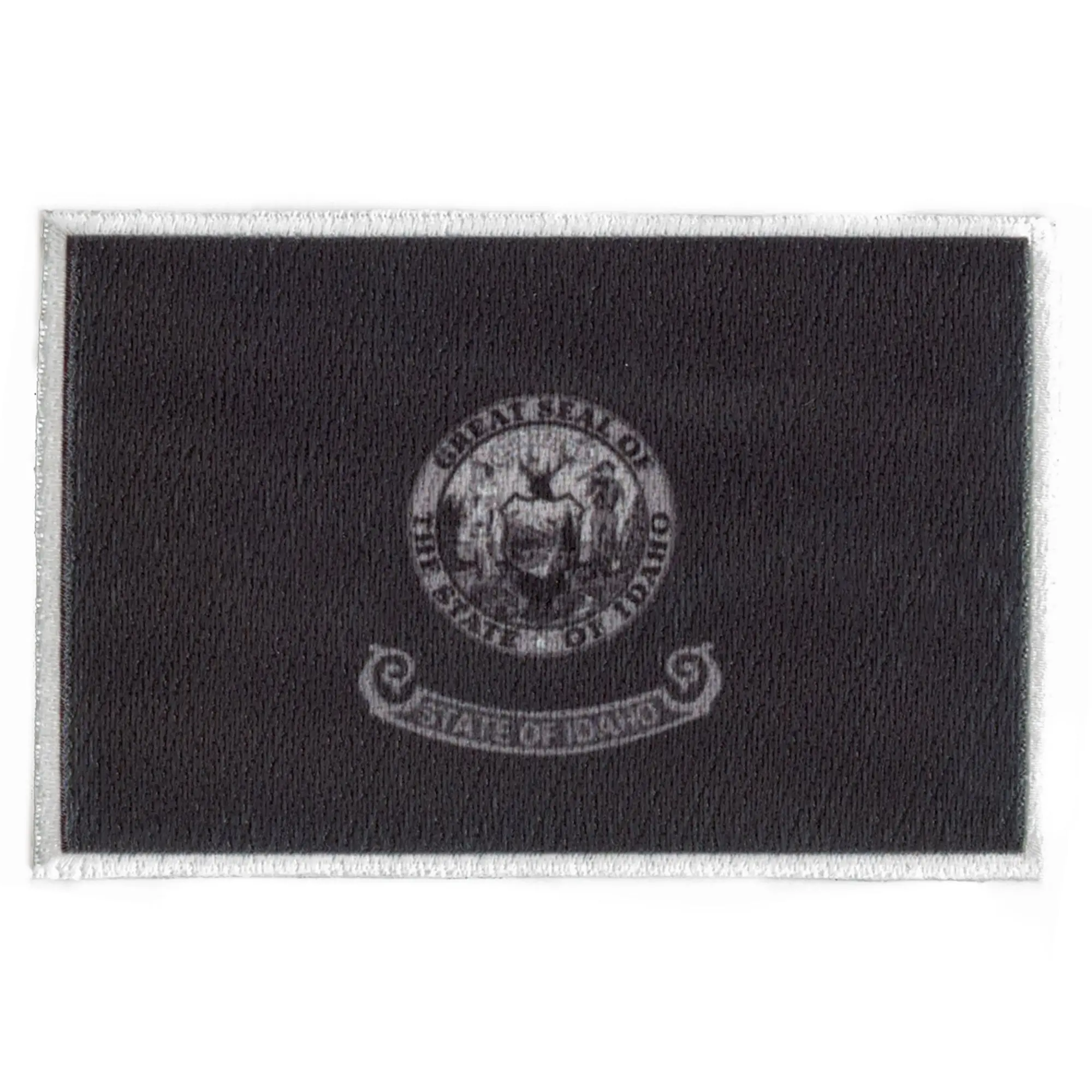 Idaho Patch State Flag Grayscale Embroidered Iron On